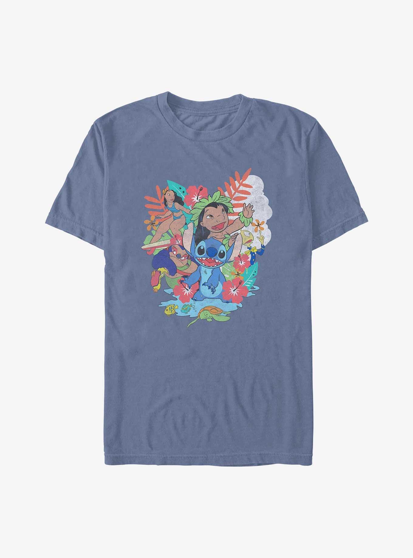 Disney Lilo & Stitch Ohana Characters Garment Dye T-Shirt, , hi-res