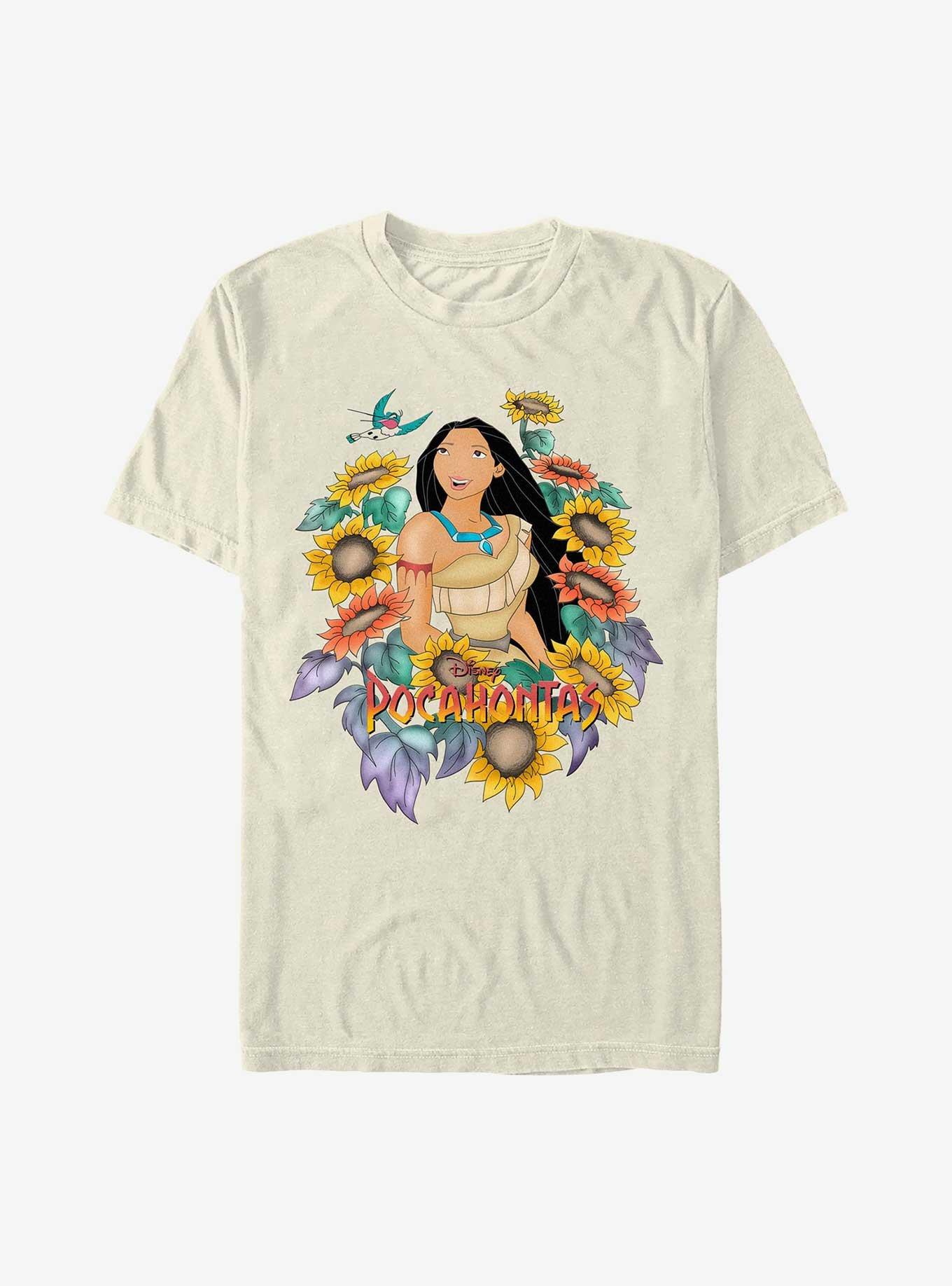 COMFORTCOLORS Disney Pocahontas Classic Floral Garment Dye T-Shirt