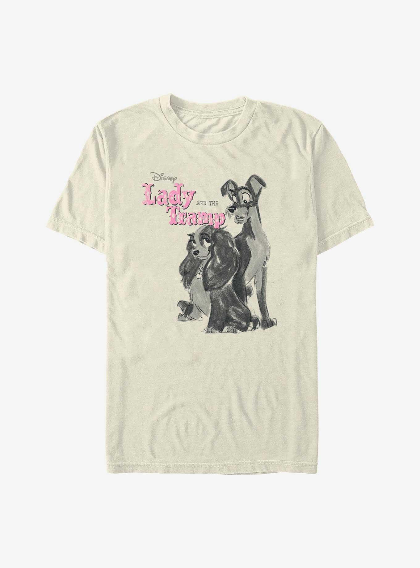 Disney Lady and the Tramp Sketch Garment Dye T-Shirt, , hi-res