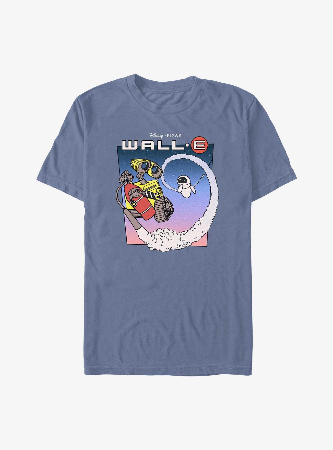 Disney Pixar WALL-E  And Eve In Space Garment Dye T-Shirt, BLUEJEAN, hi-res
