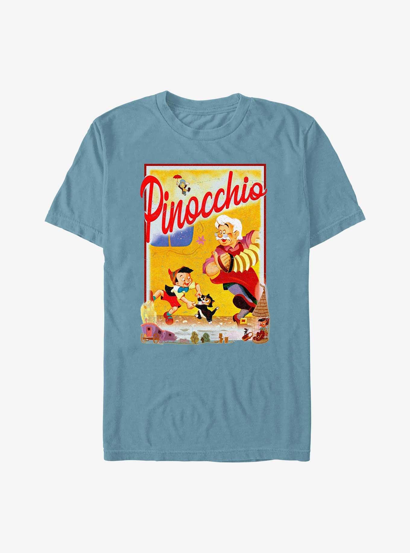 Disney Pinocchio Storybook Poster Garment Dye T-Shirt, ICE BLUE, hi-res