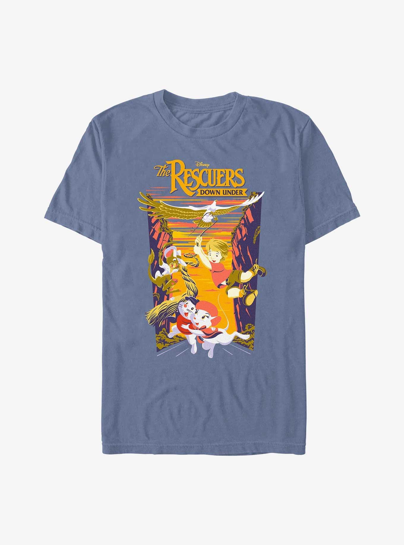 Disney The Rescuers Down Under Poster Garment Dye T-Shirt, BLUEJEAN, hi-res