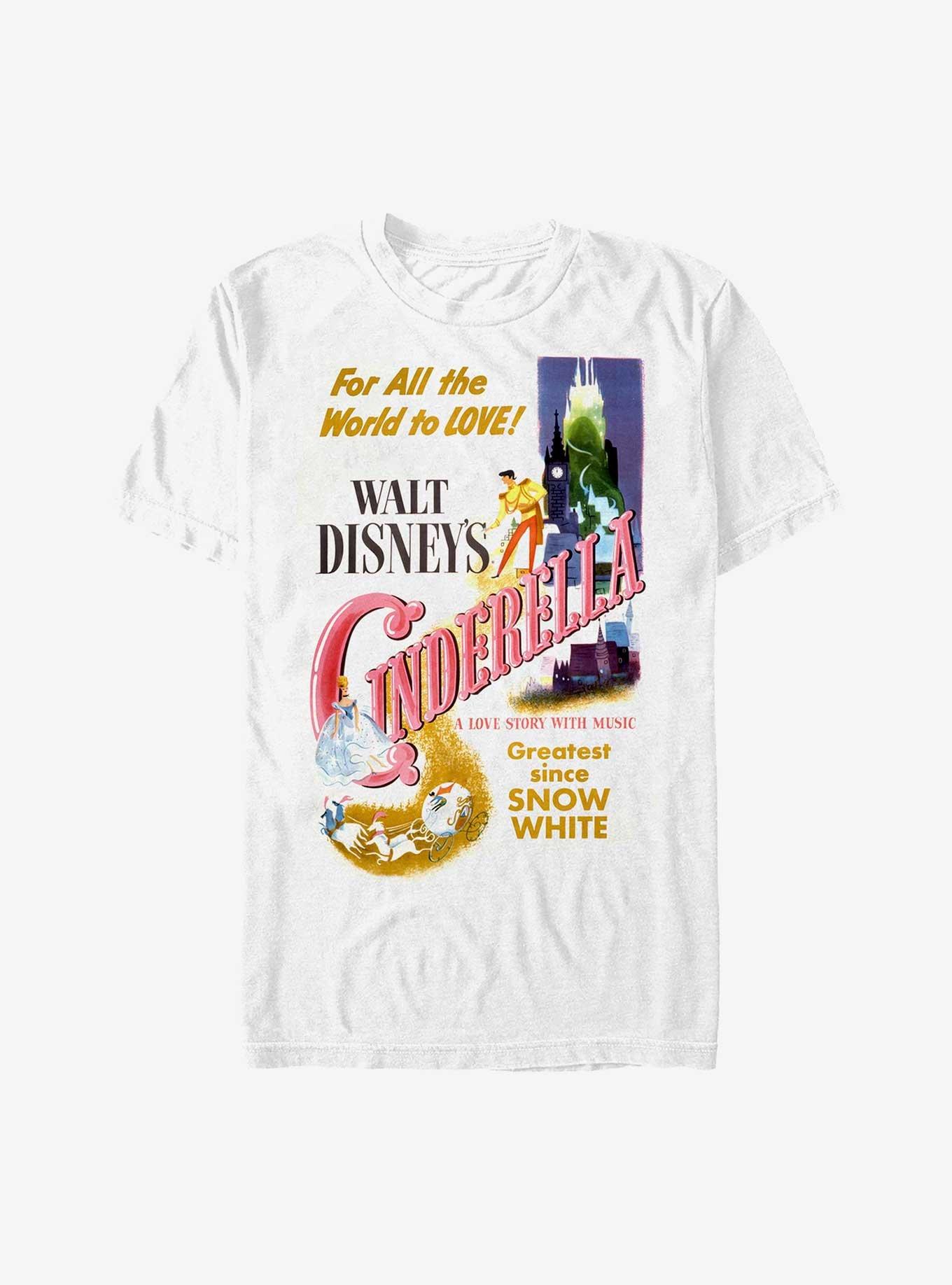 Disney Vintage Cinderella Poster Garment Dye T-Shirt, WHITE, hi-res
