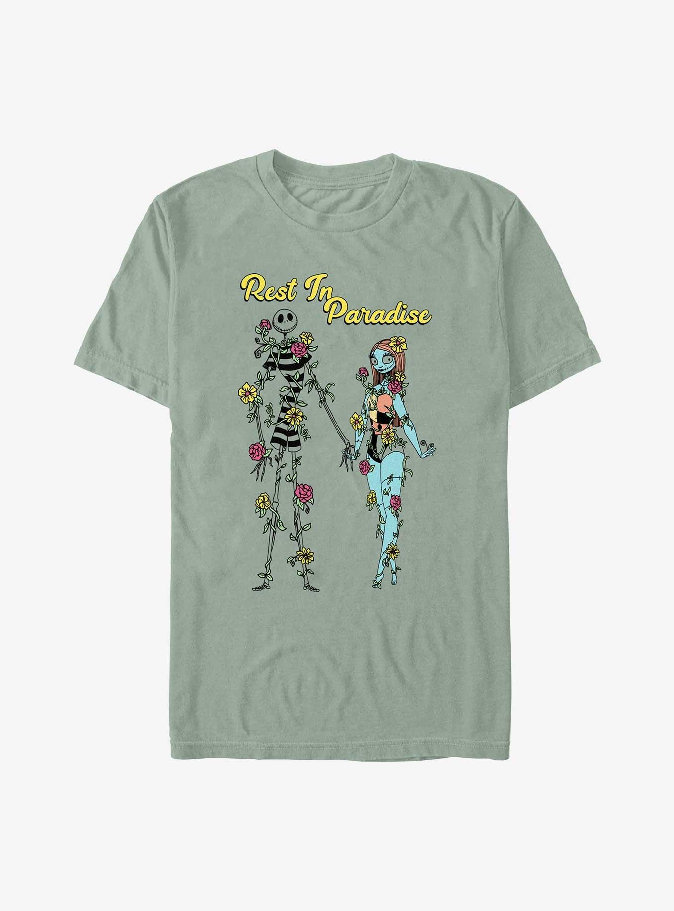 COMFORTCOLORS The Nightmare Before Christmas Jack & Sally Rest In Paradise Garment Dye T-Shirt