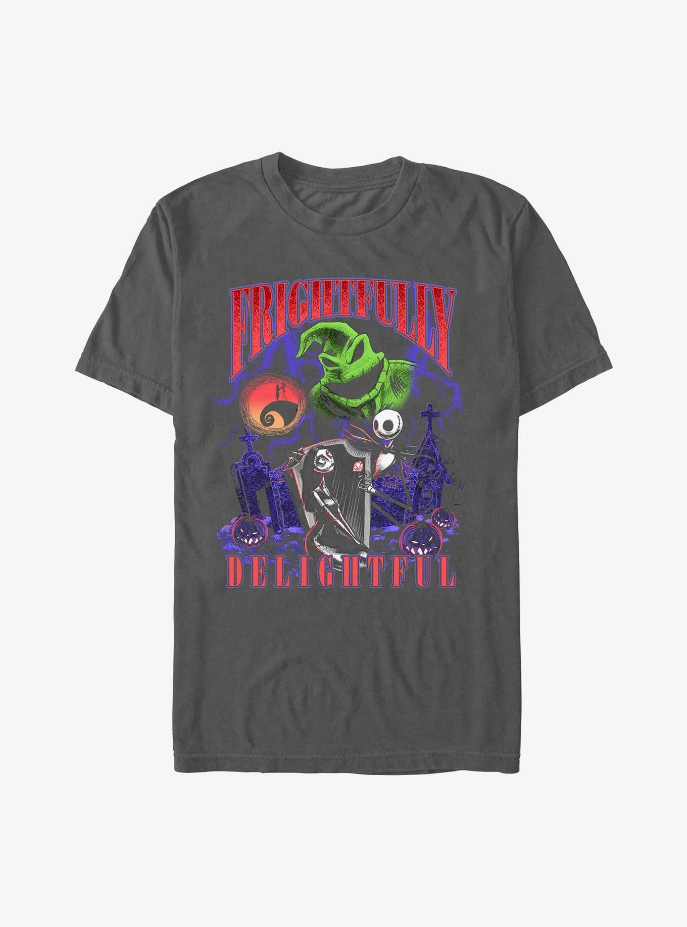 The Nightmare Before Christmas Neon Frightfully Oogie, Jack & Sally Garment Dye T-Shirt, , hi-res