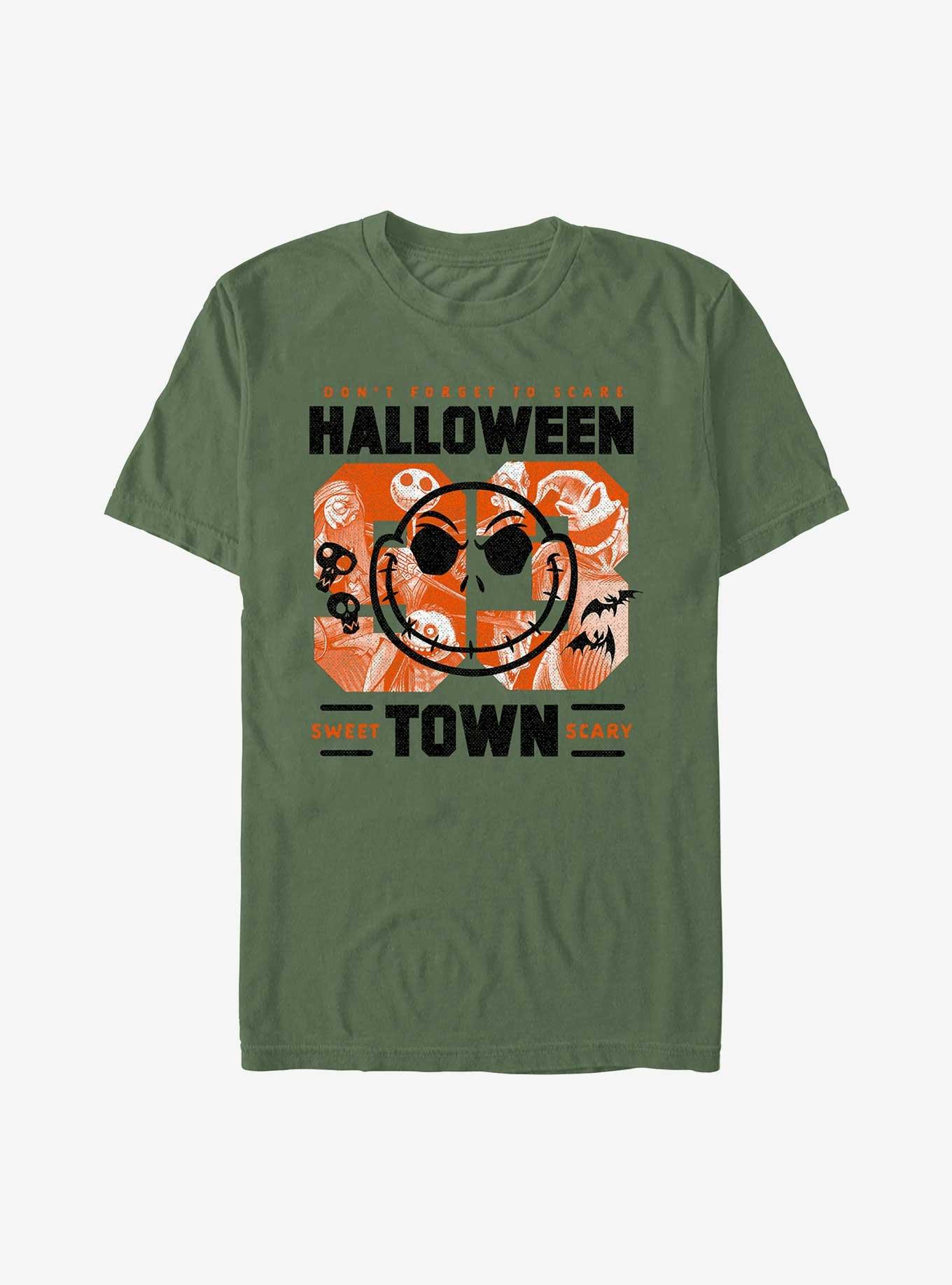 COMFORTCOLORS The Nightmare Before Christmas Halloweentown Collage Garment Dye T-Shirt