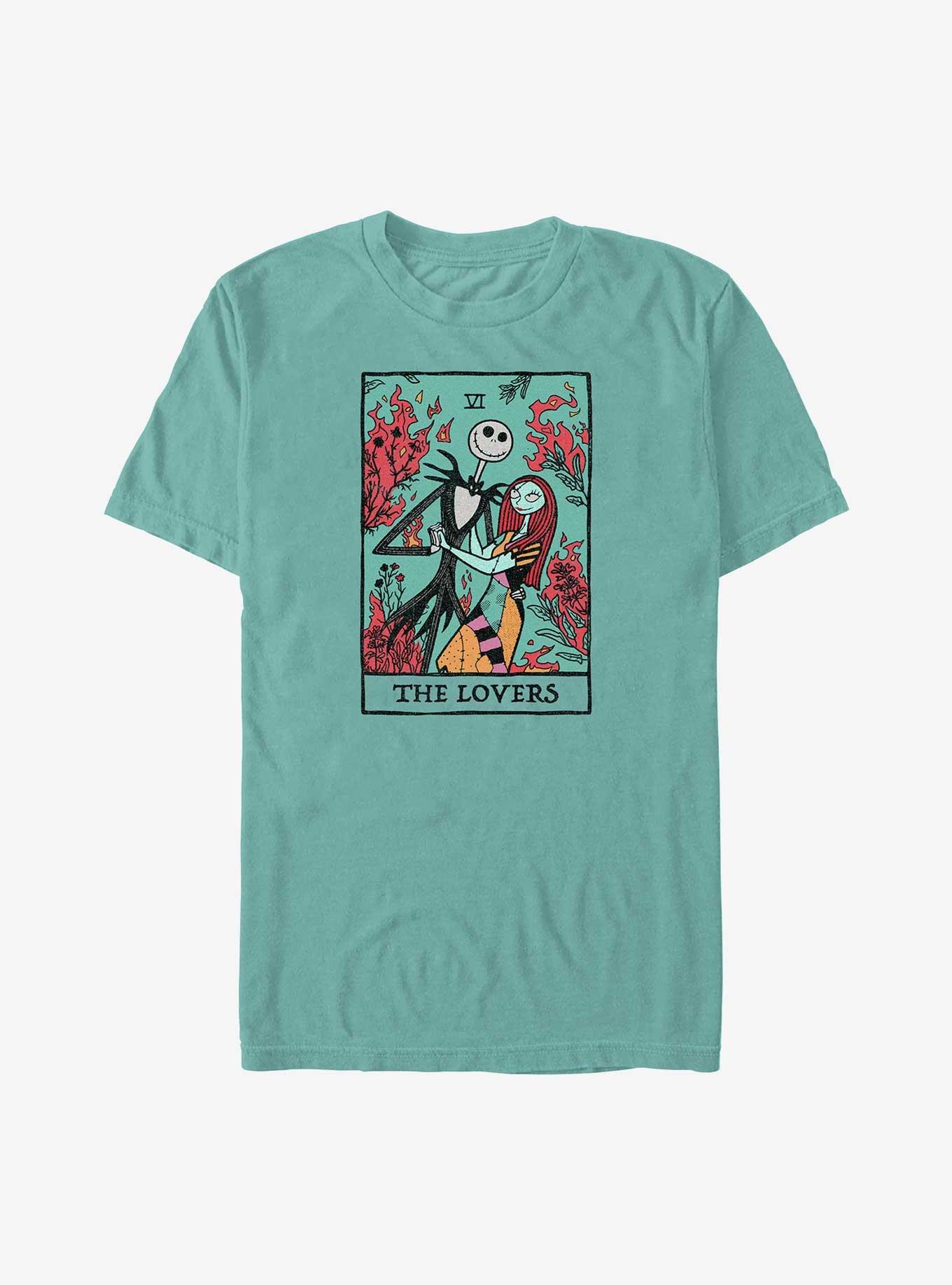 The Nightmare Before Christmas Jack & Sally The Lovers Tarot Card Garment Dye T-Shirt, , hi-res