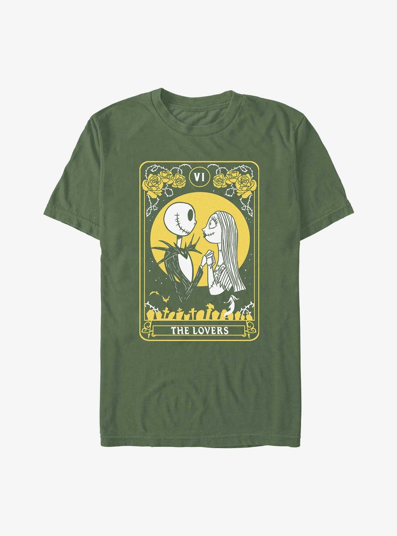 The Nightmare Before Christmas Jack & Sally The Lovers Tarot Garment Dye T-Shirt, , hi-res