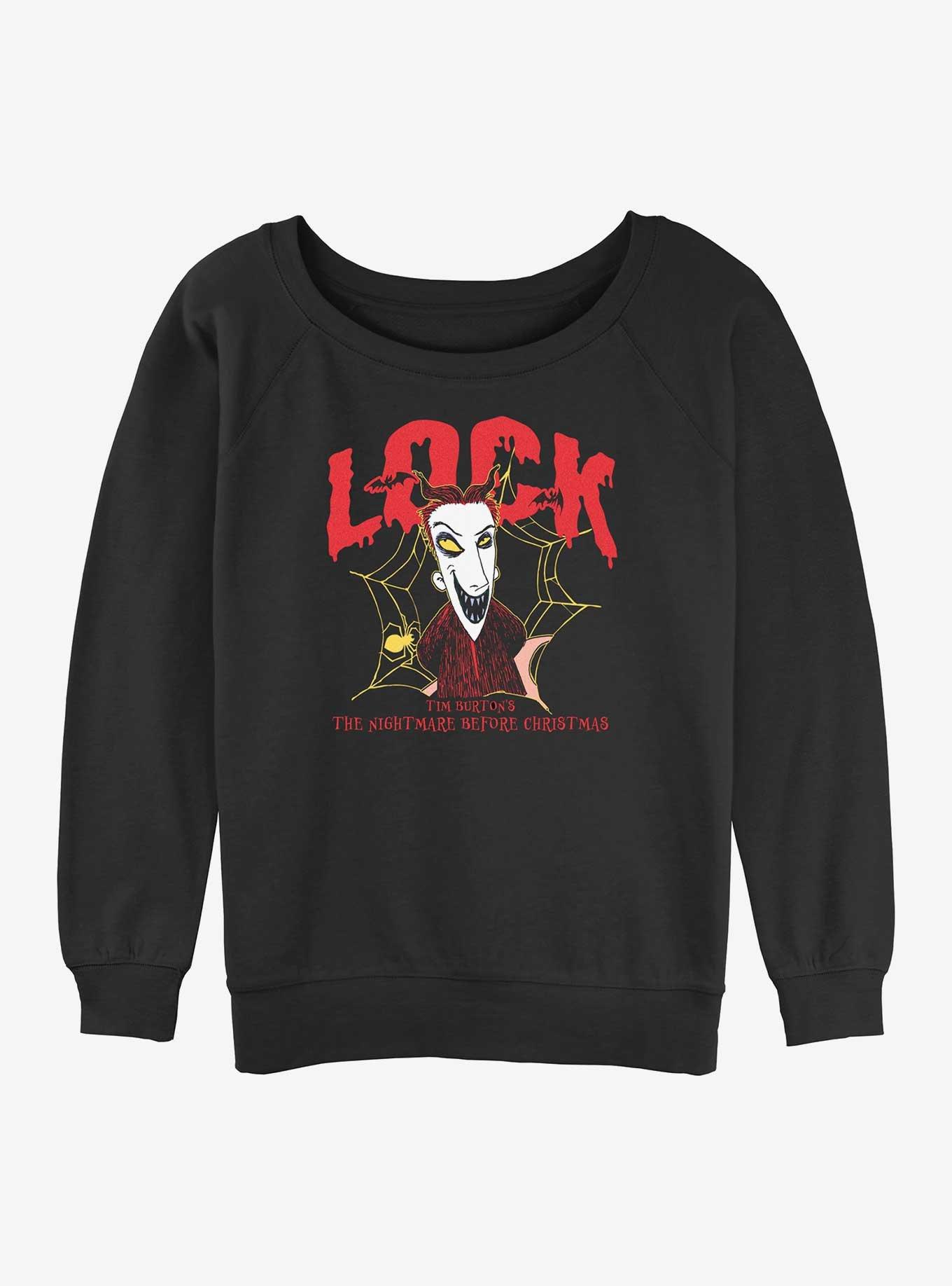 The Nightmare Before Christmas Collegiate Lock Girls Slouchy Sweatshirt, , hi-res