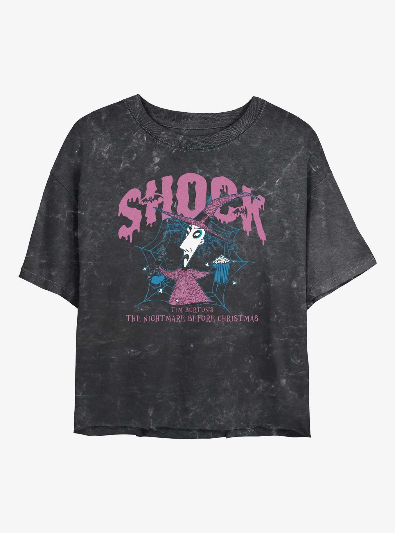 The Nightmare Before Christmas Collegiate Shock Girls Mineral Wash Crop T-Shirt, , hi-res