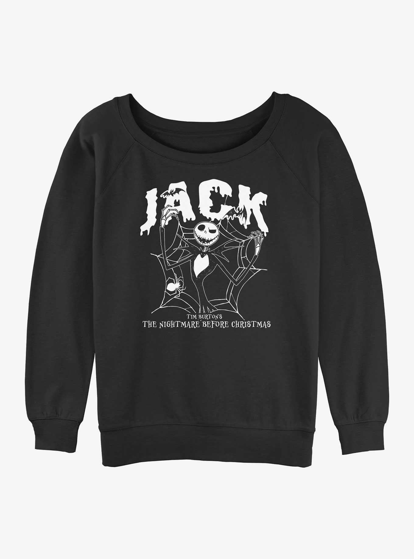 The Nightmare Before Christmas Collegiate Jack Girls Slouchy Sweatshirt, BLACK, hi-res