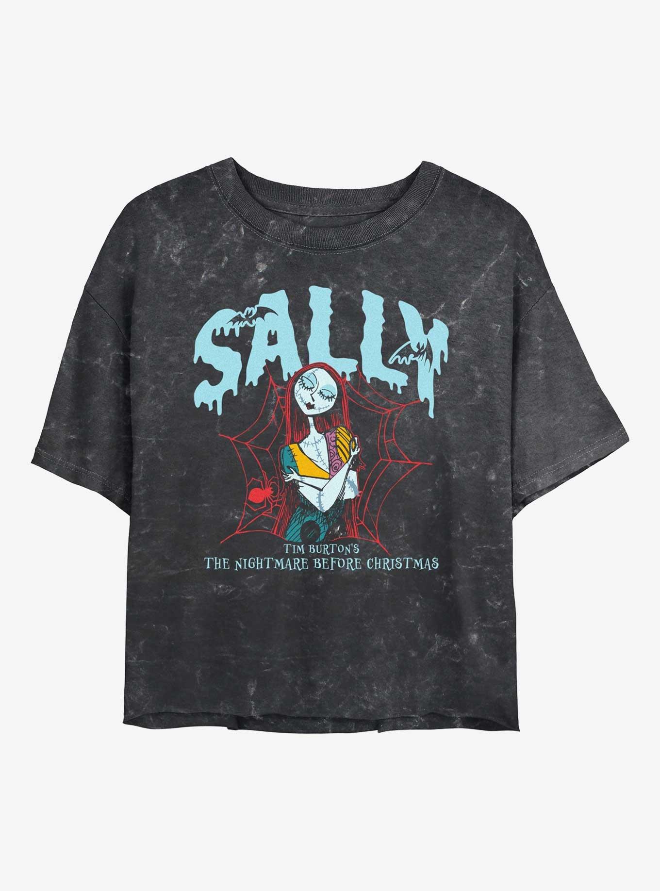 The Nightmare Before Christmas Collegiate Sally Girls Mineral Wash Crop T-Shirt, , hi-res