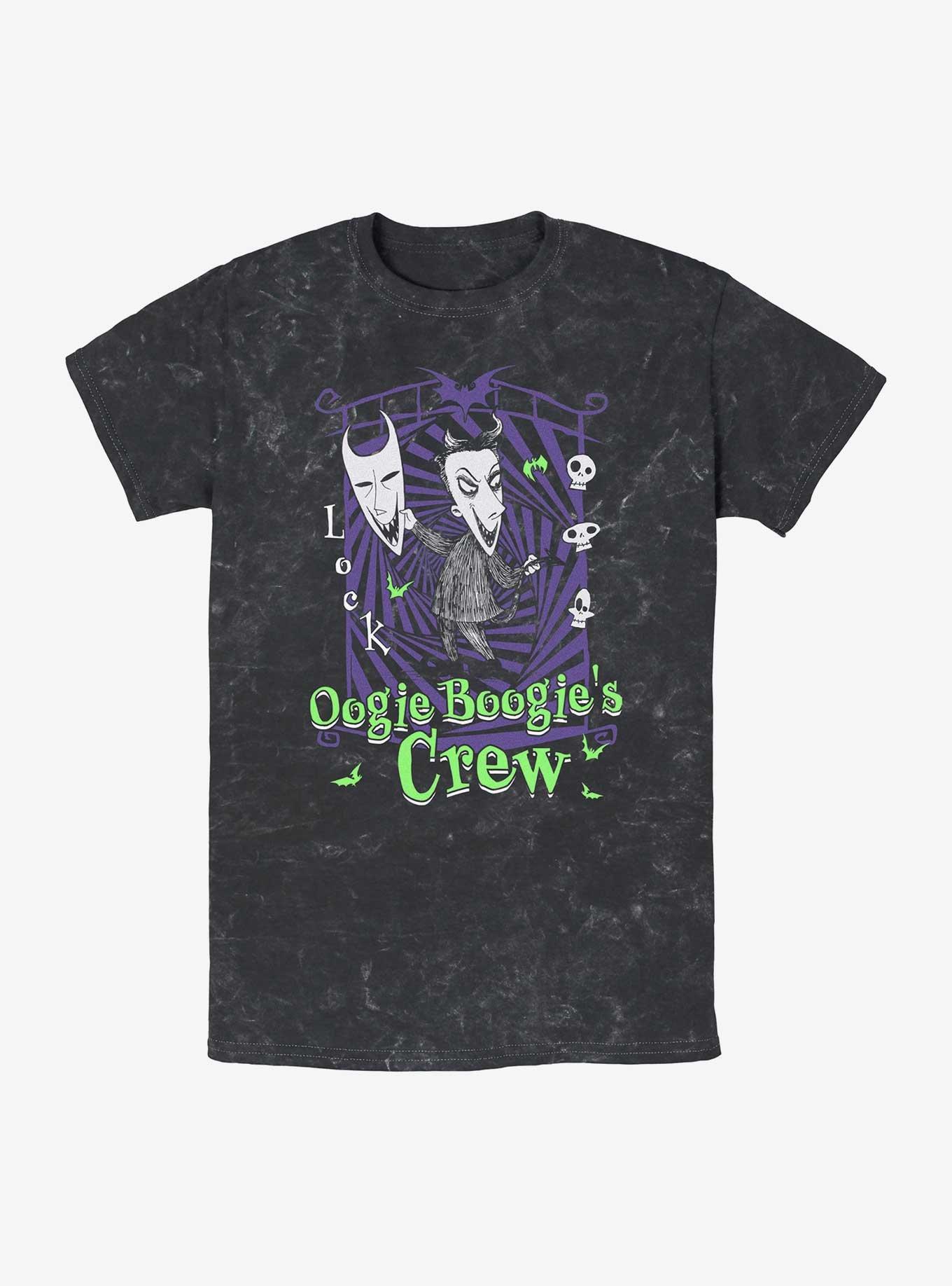 The Nightmare Before Christmas Boogie's Crew Lock Mineral Wash T-Shirt, BLACK, hi-res