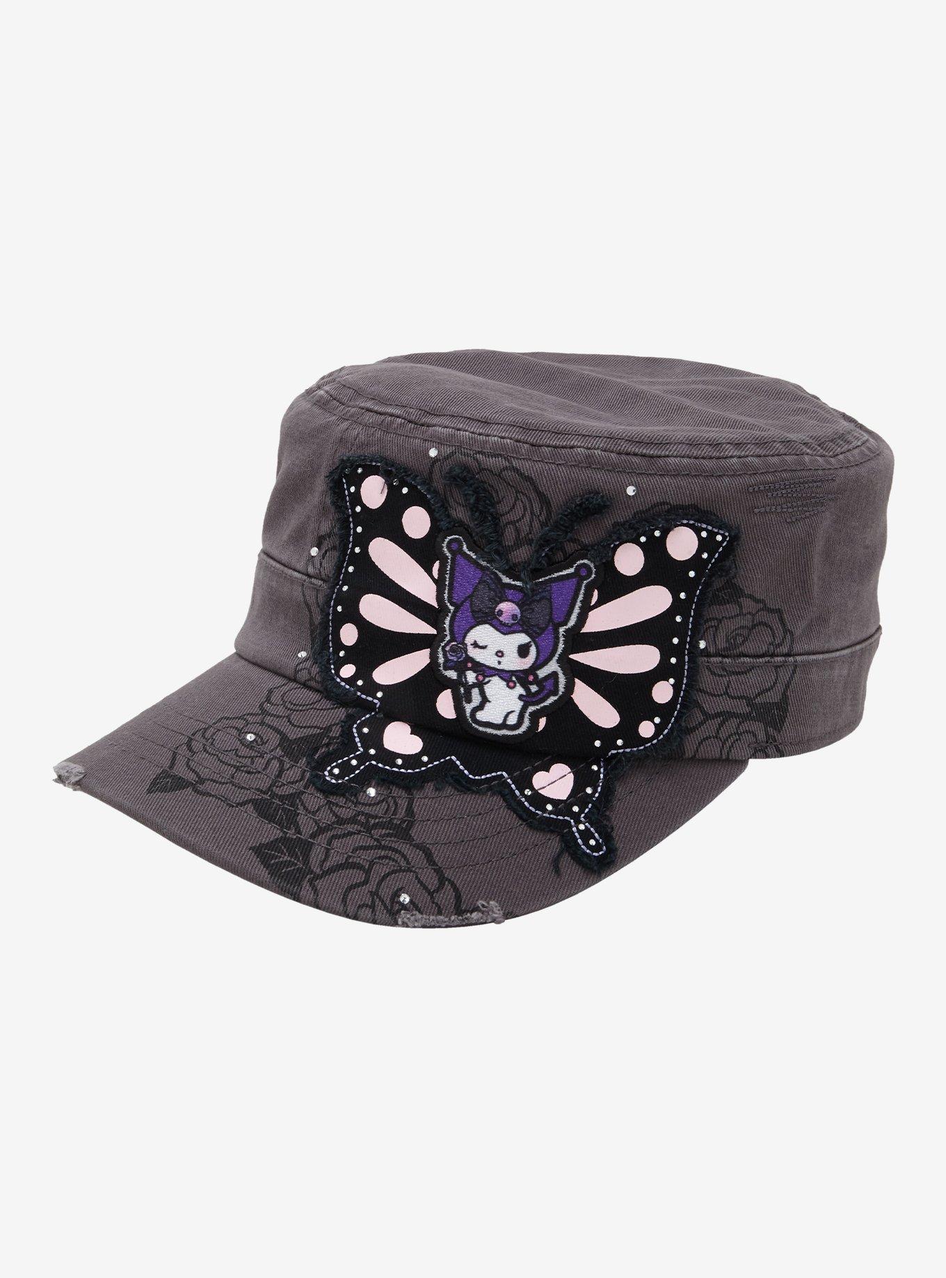 Kuromi Butterfly Y2K Cadet Hat, , hi-res