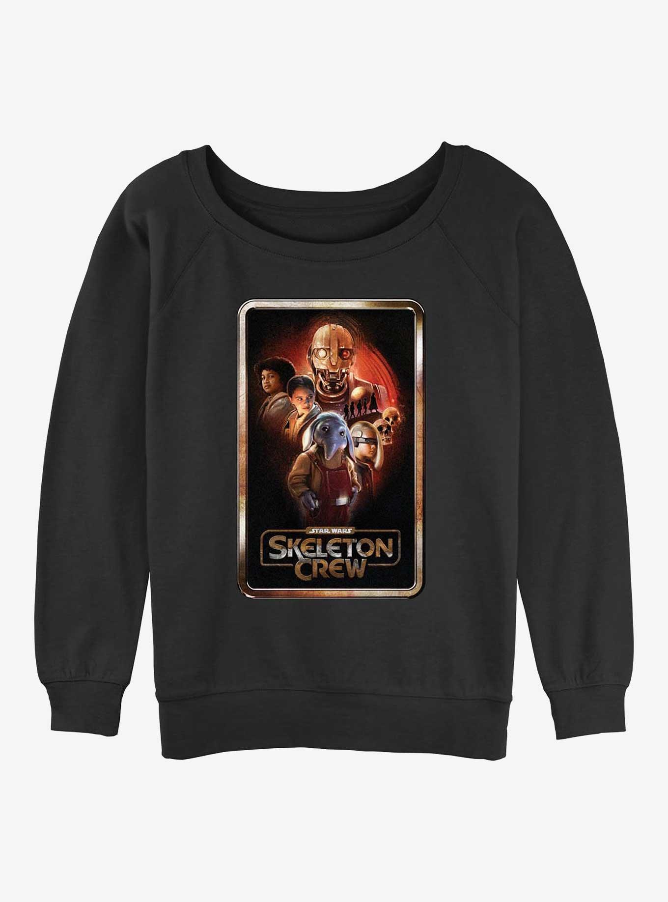 Skeleton Crew Poster Group Girls Slouchy Sweatshirt, BLACK, hi-res