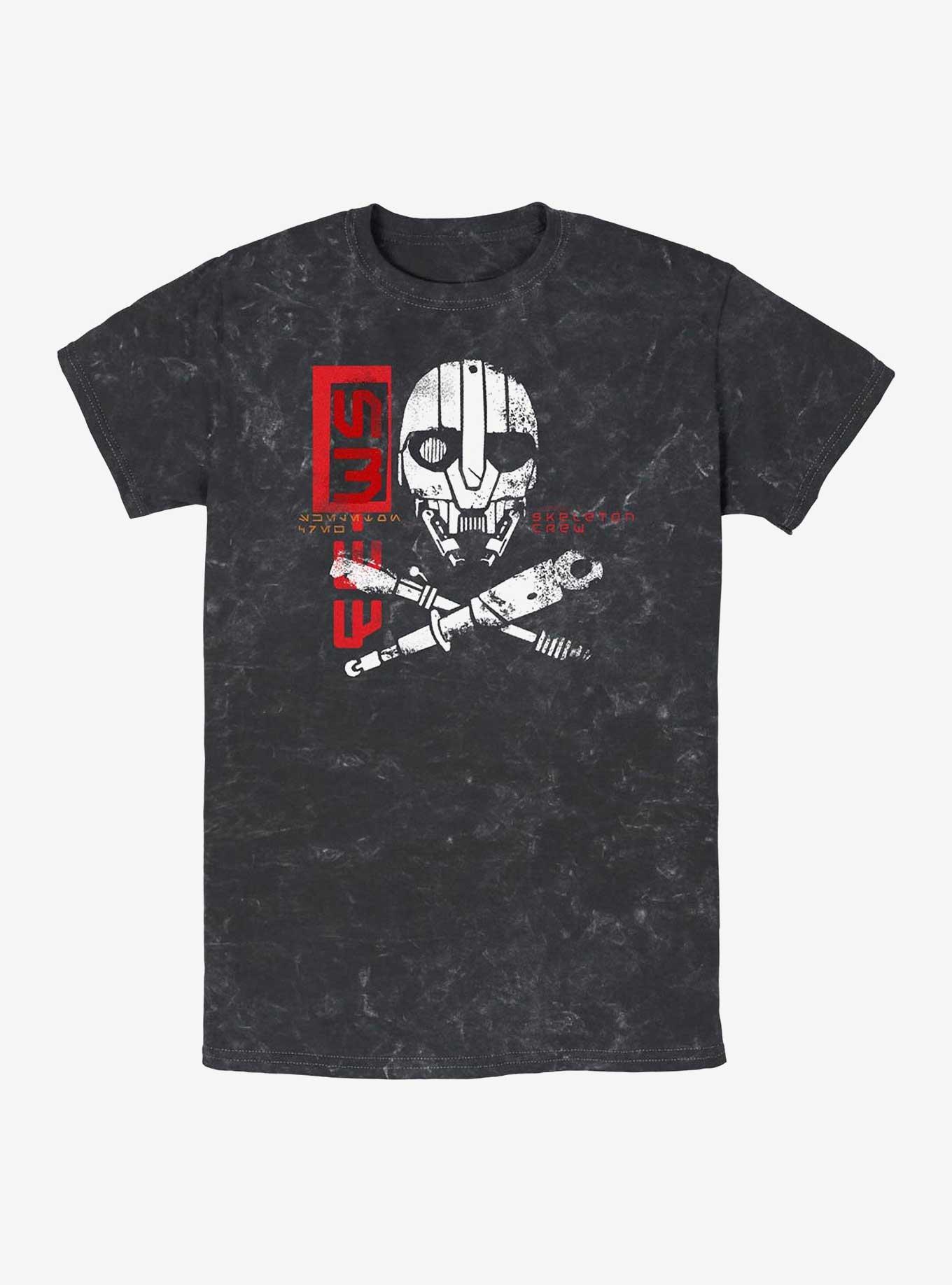 Skeleton Crew SM 33 Mineral Wash T-Shirt, BLACK, hi-res
