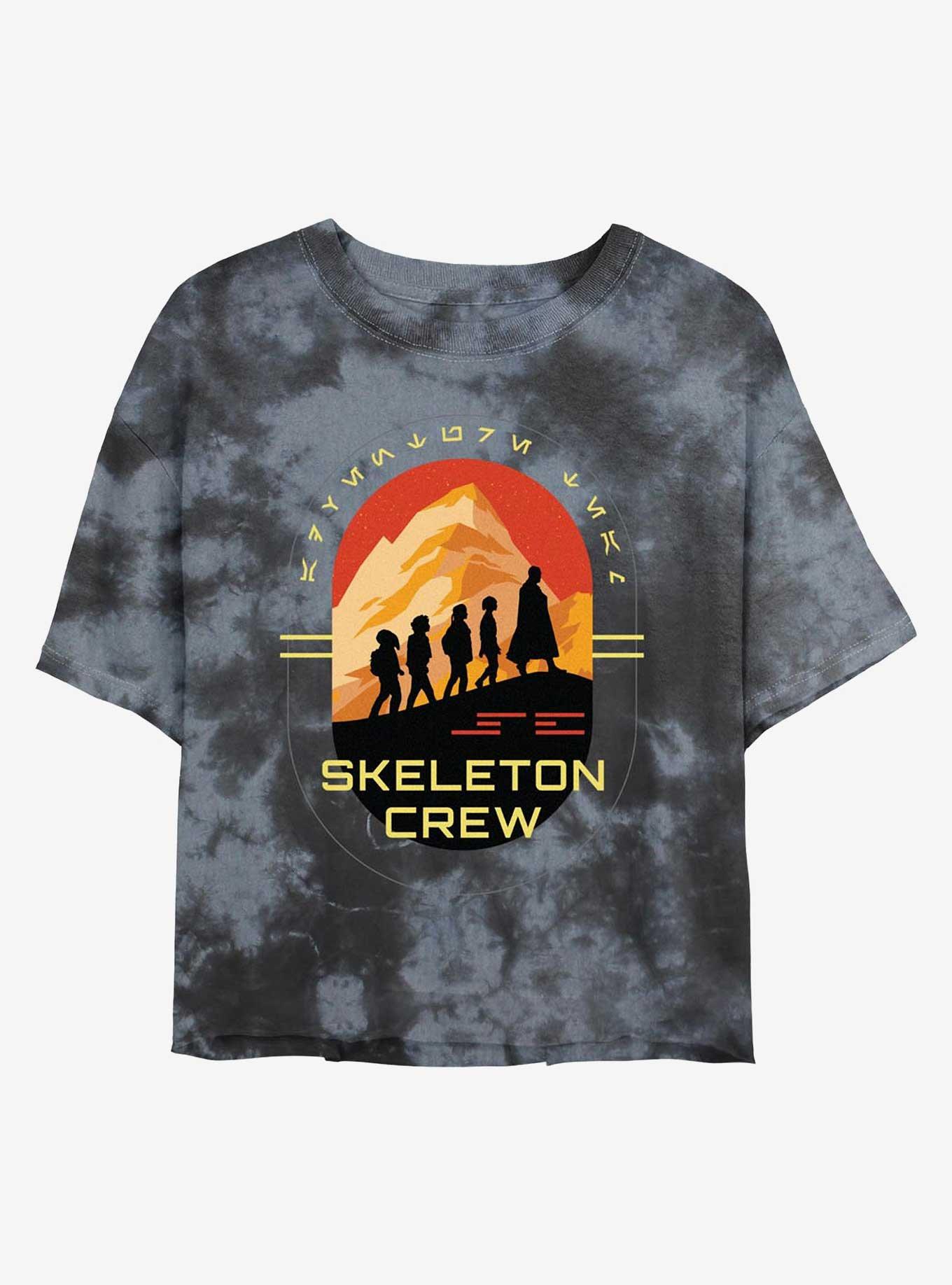 Skeleton Crew Group Silhouettes Tie Dye Crop Girls T-Shirt, , hi-res