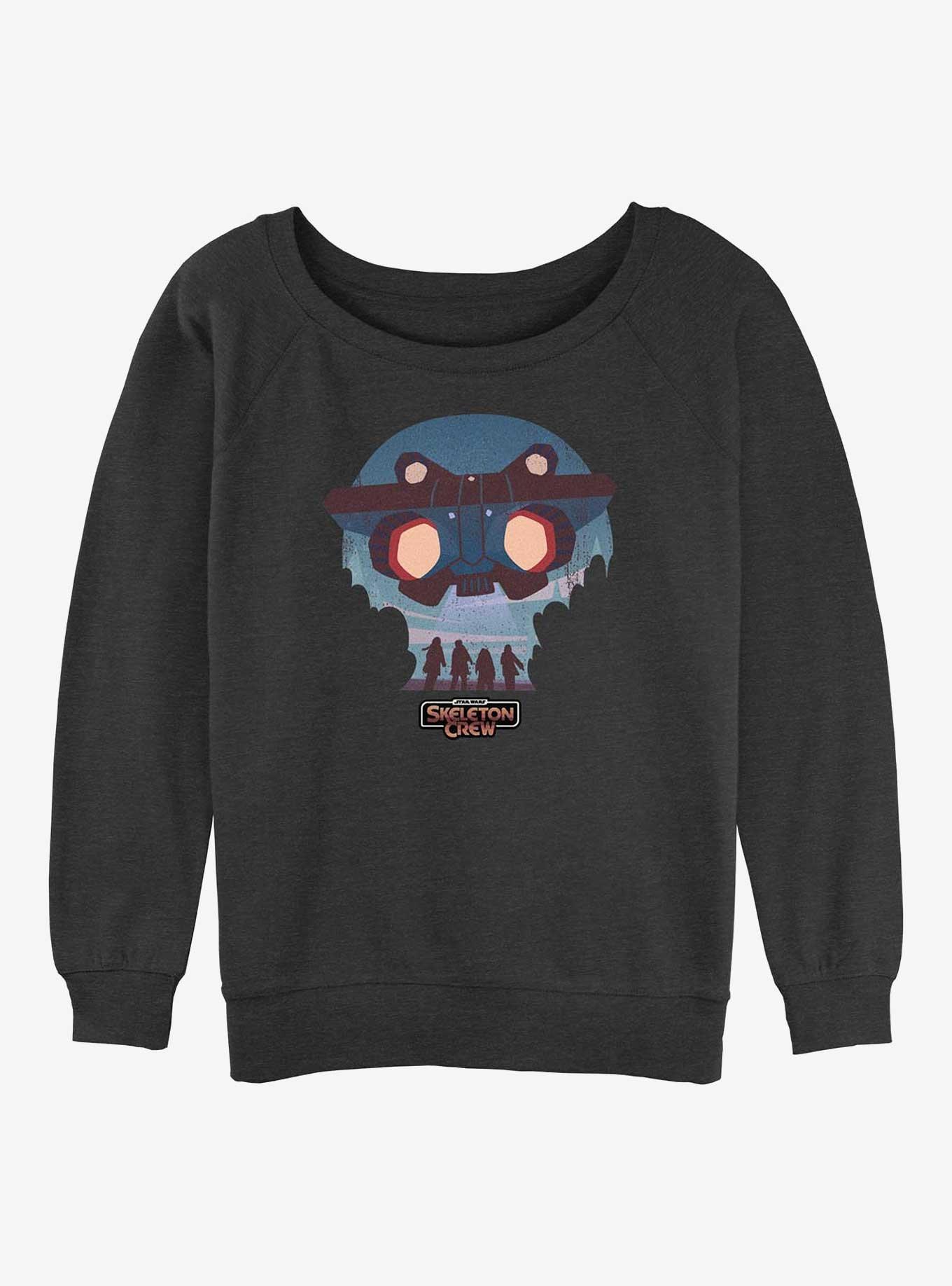 Skeleton Crew Kids And Ship Girls Slouchy Sweatshirt, CHAR HTR, hi-res