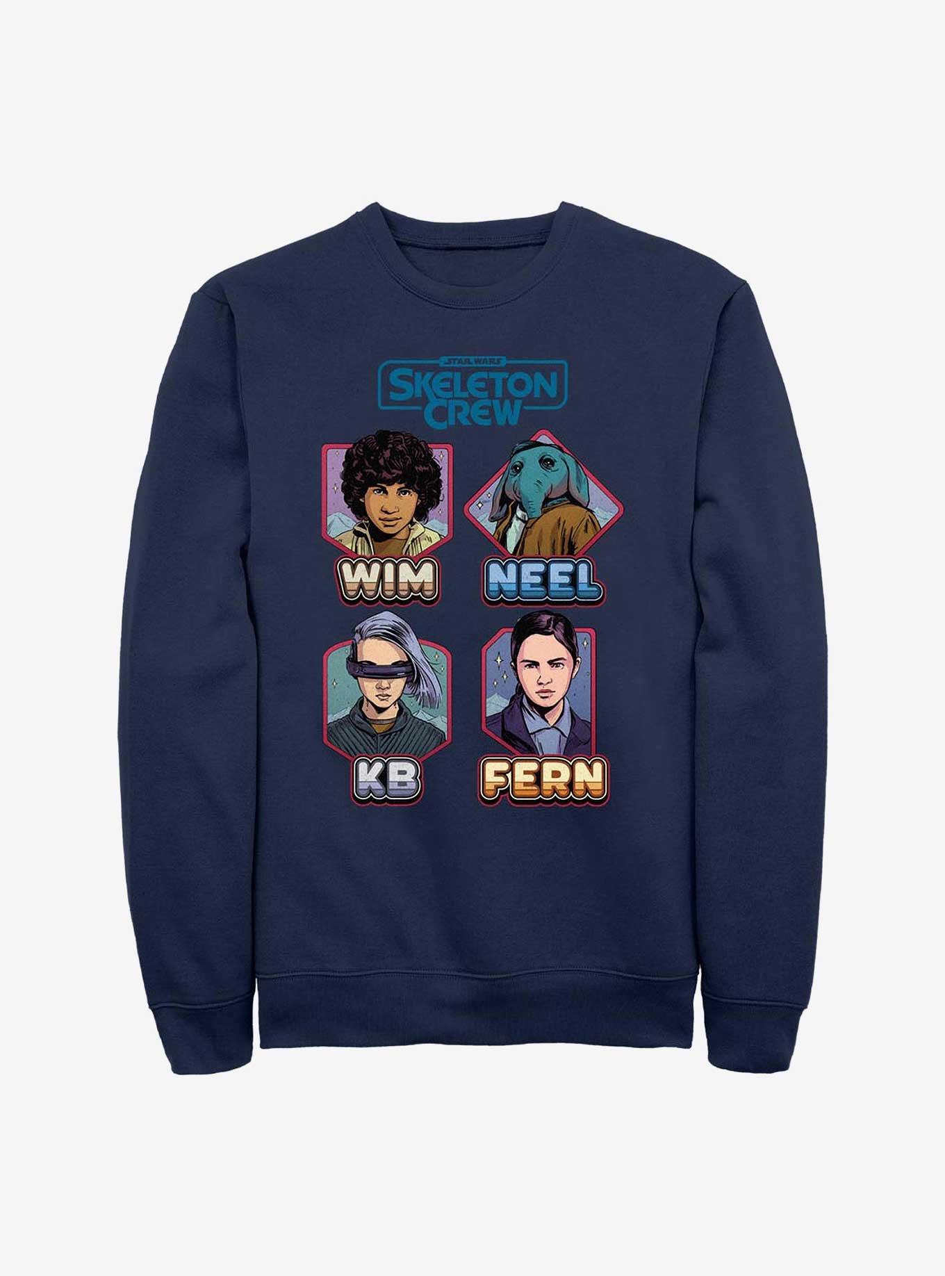 Skeleton Crew Names and Crew Sweatshirt, NAVY, hi-res
