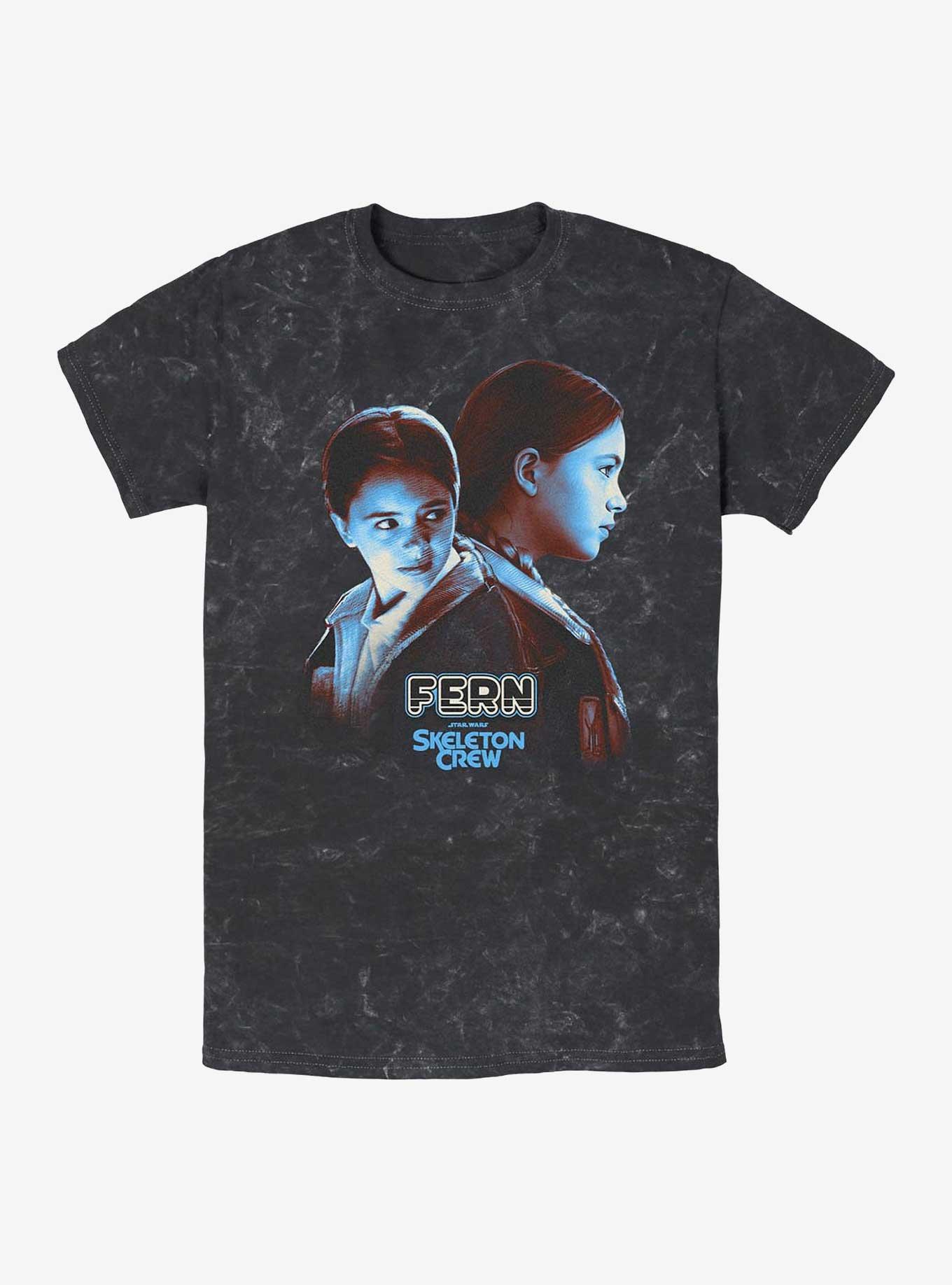 Skeleton Crew Fern Heroic Mineral Wash T-Shirt, BLACK, hi-res