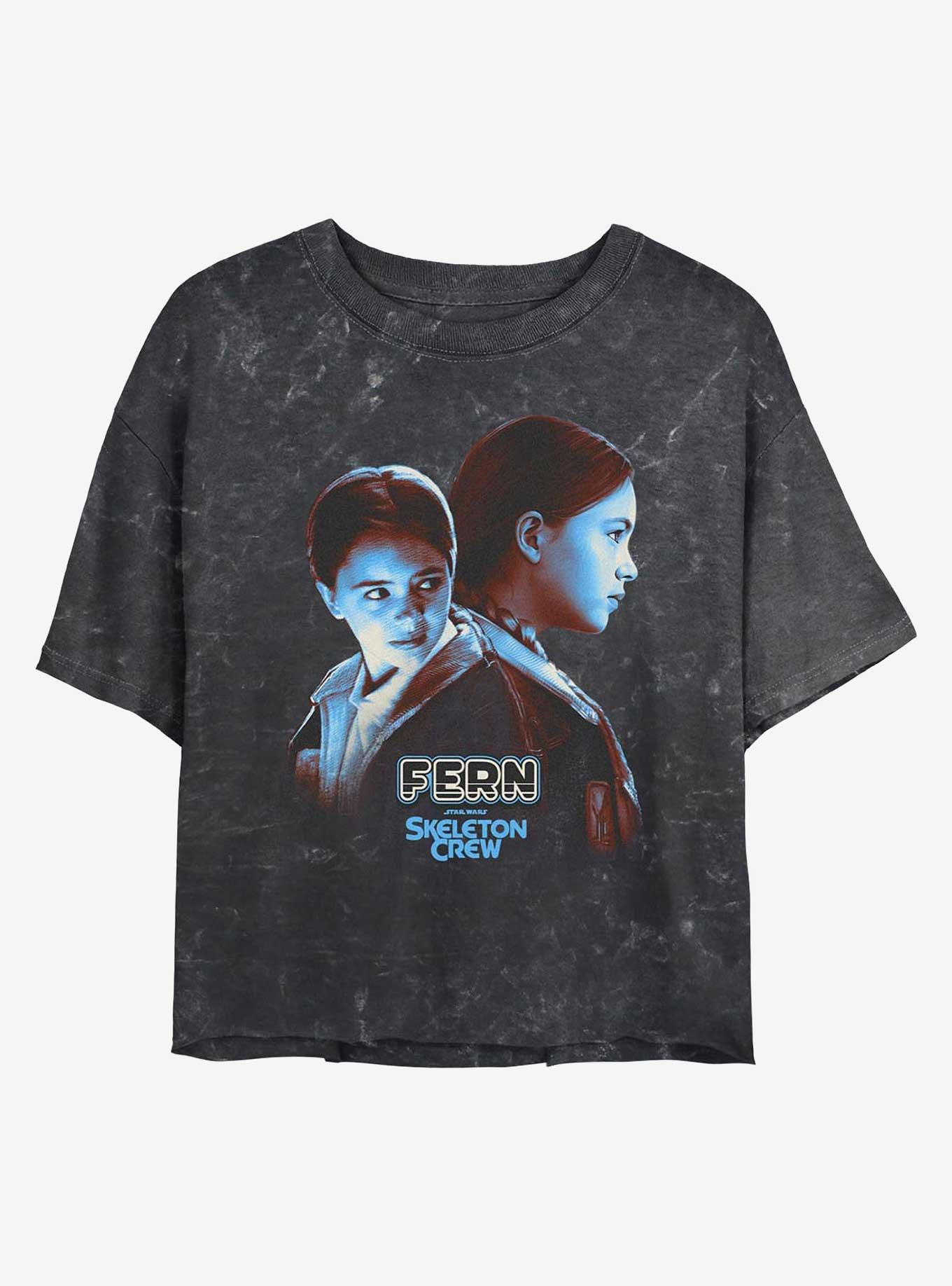 Skeleton Crew Fern Heroic Mineral Wash Girls Crop T-Shirt, , hi-res