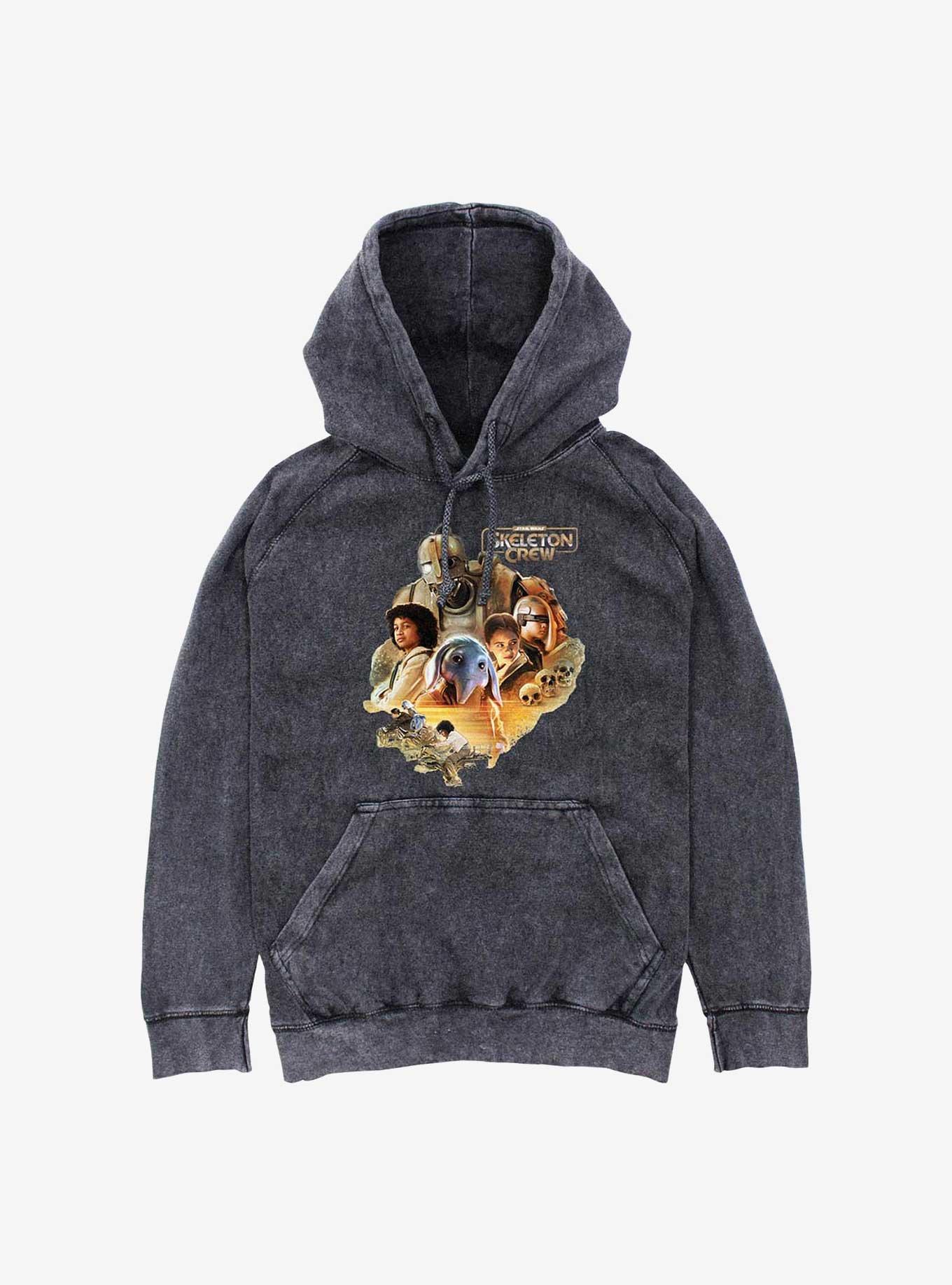 Skeleton Crew Cool Blue Crew Mineral Wash Hoodie, , hi-res