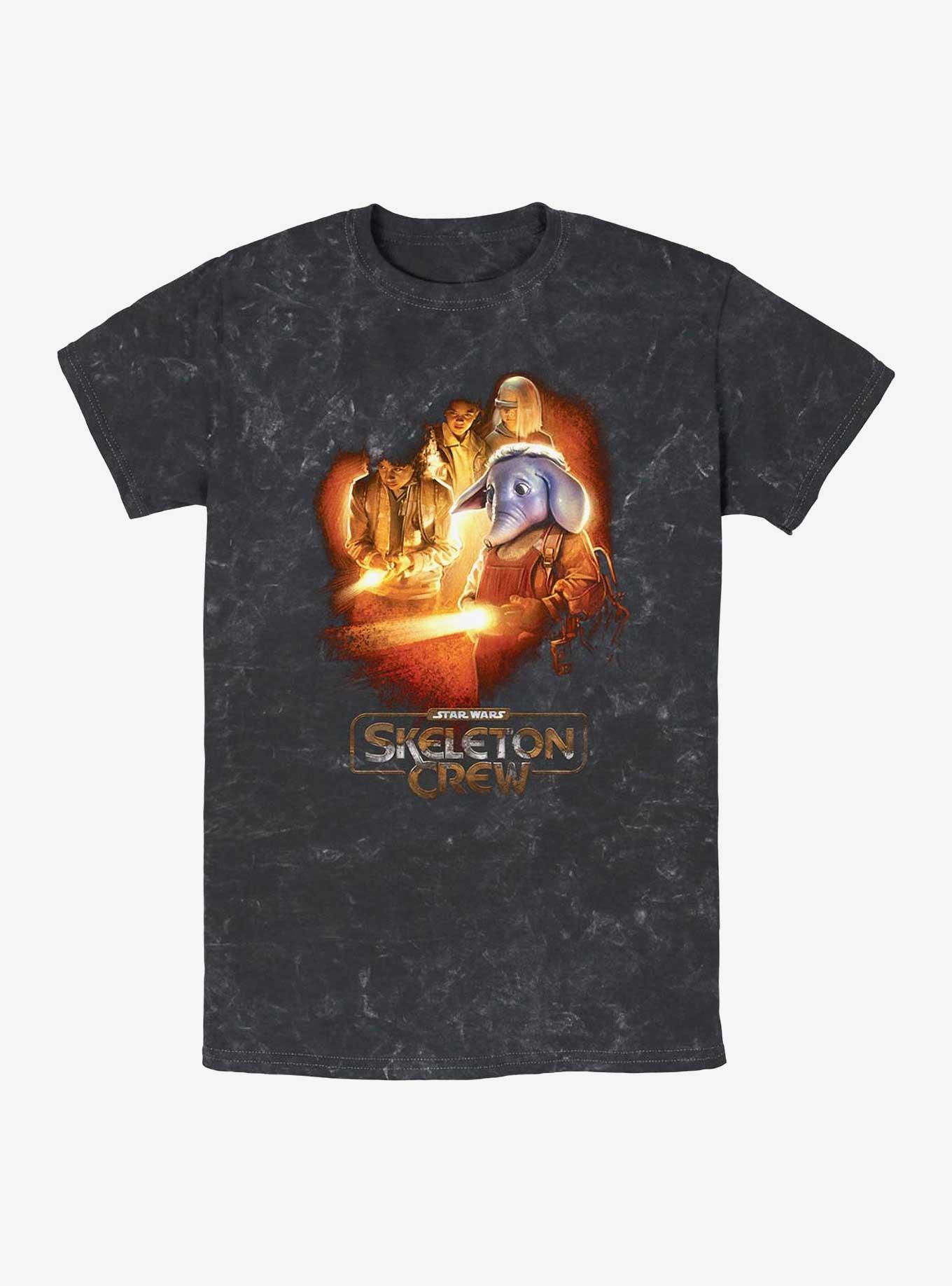 Skeleton Crew Elephant Light Vision Mineral Wash T-Shirt, BLACK, hi-res