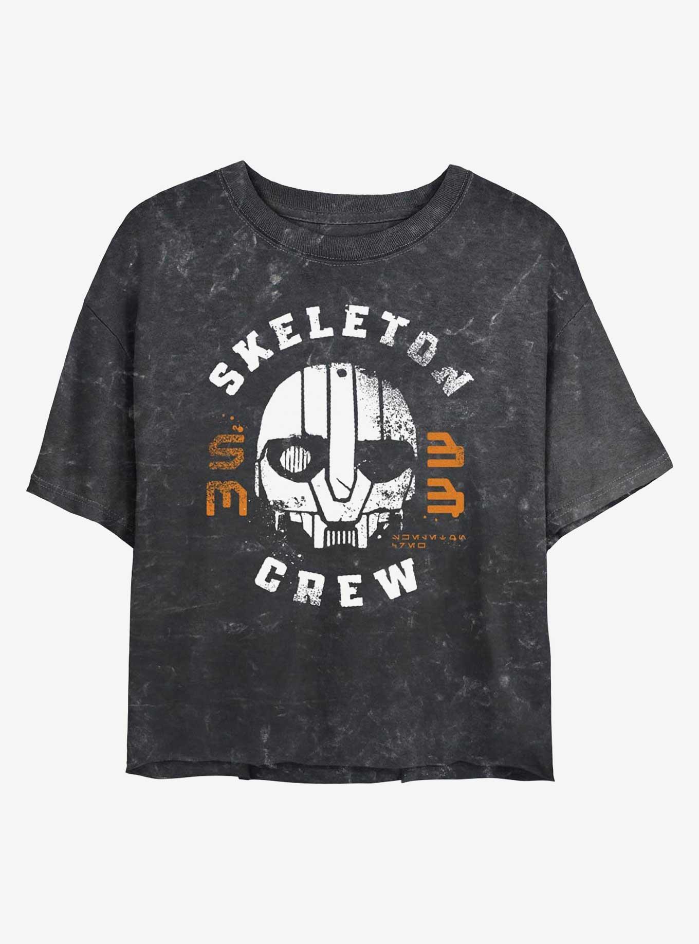 Skeleton Crew Skeleton Crew Mask Mineral Wash Girls Crop T-Shirt, , hi-res