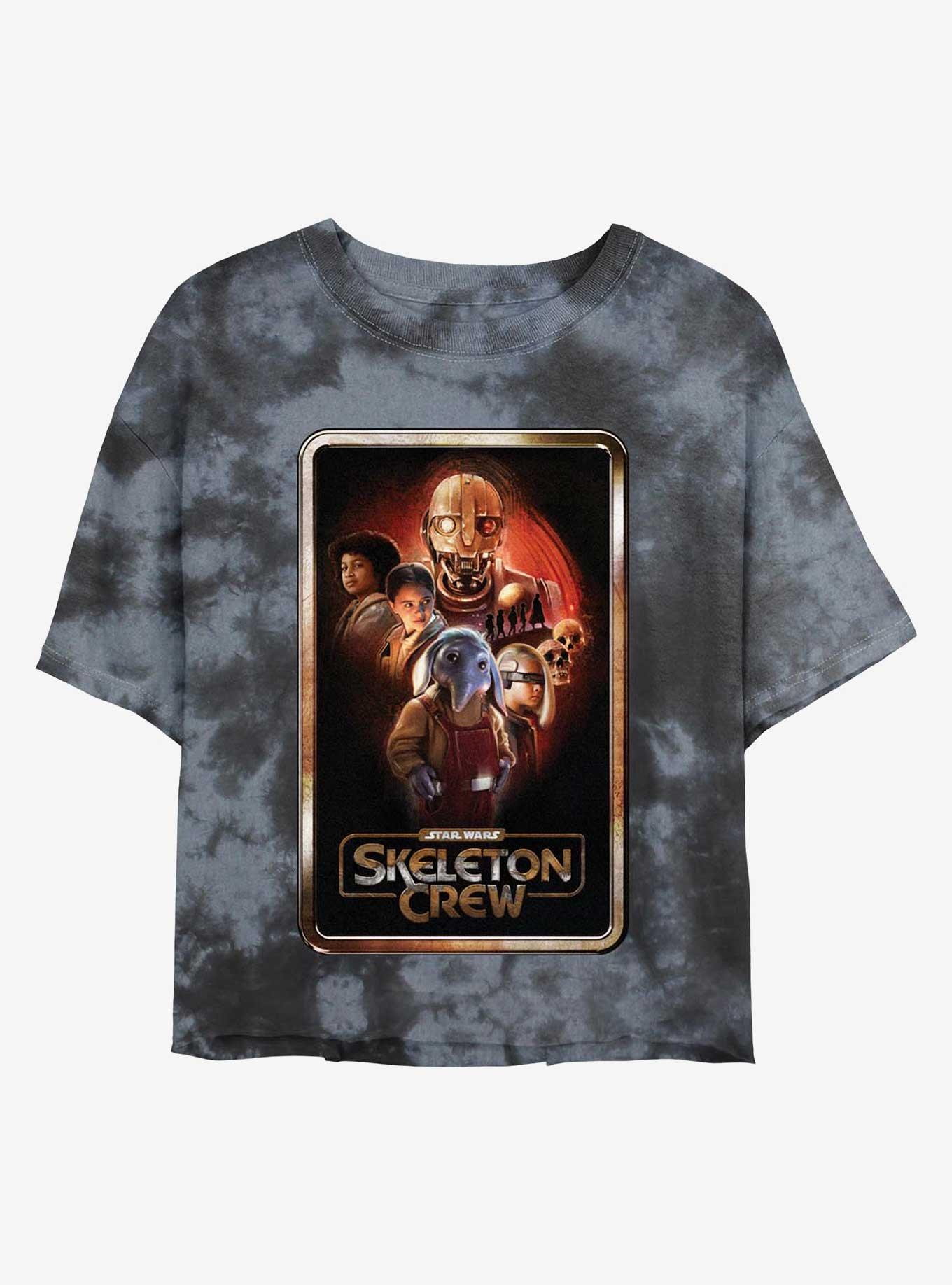 Skeleton Crew Poster Group Tie Dye Crop Girls T-Shirt, BLKCHAR, hi-res