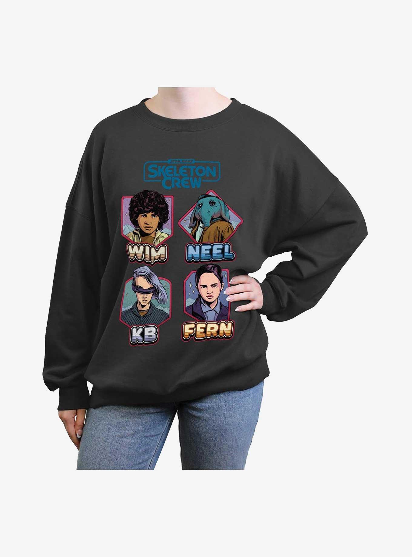 Skeleton Crew Names and Crew Girls Oversized Sweatshirt