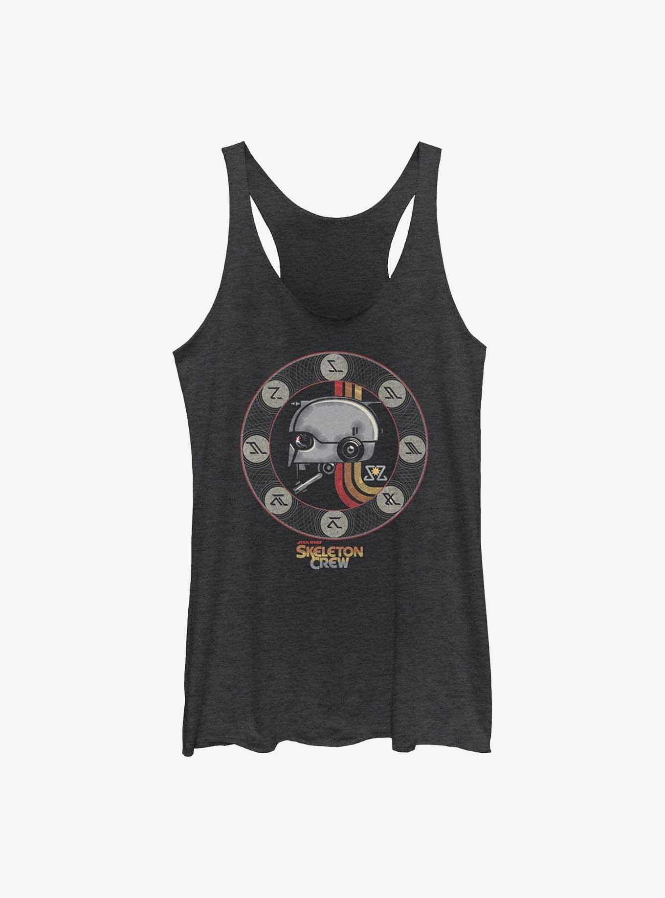 Skeleton Crew Heads Abroad Girls Tank, BLK HTR, hi-res