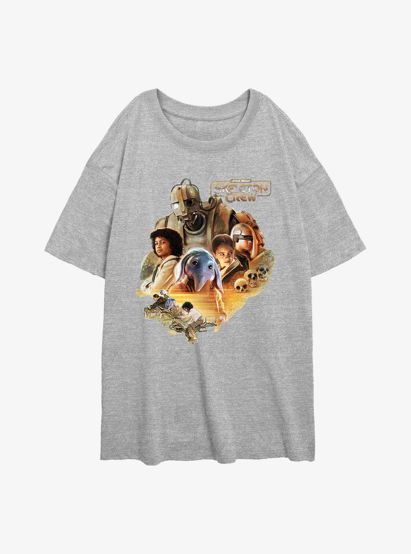 Skeleton Crew Cool Blue Crew Girls Oversized T-Shirt