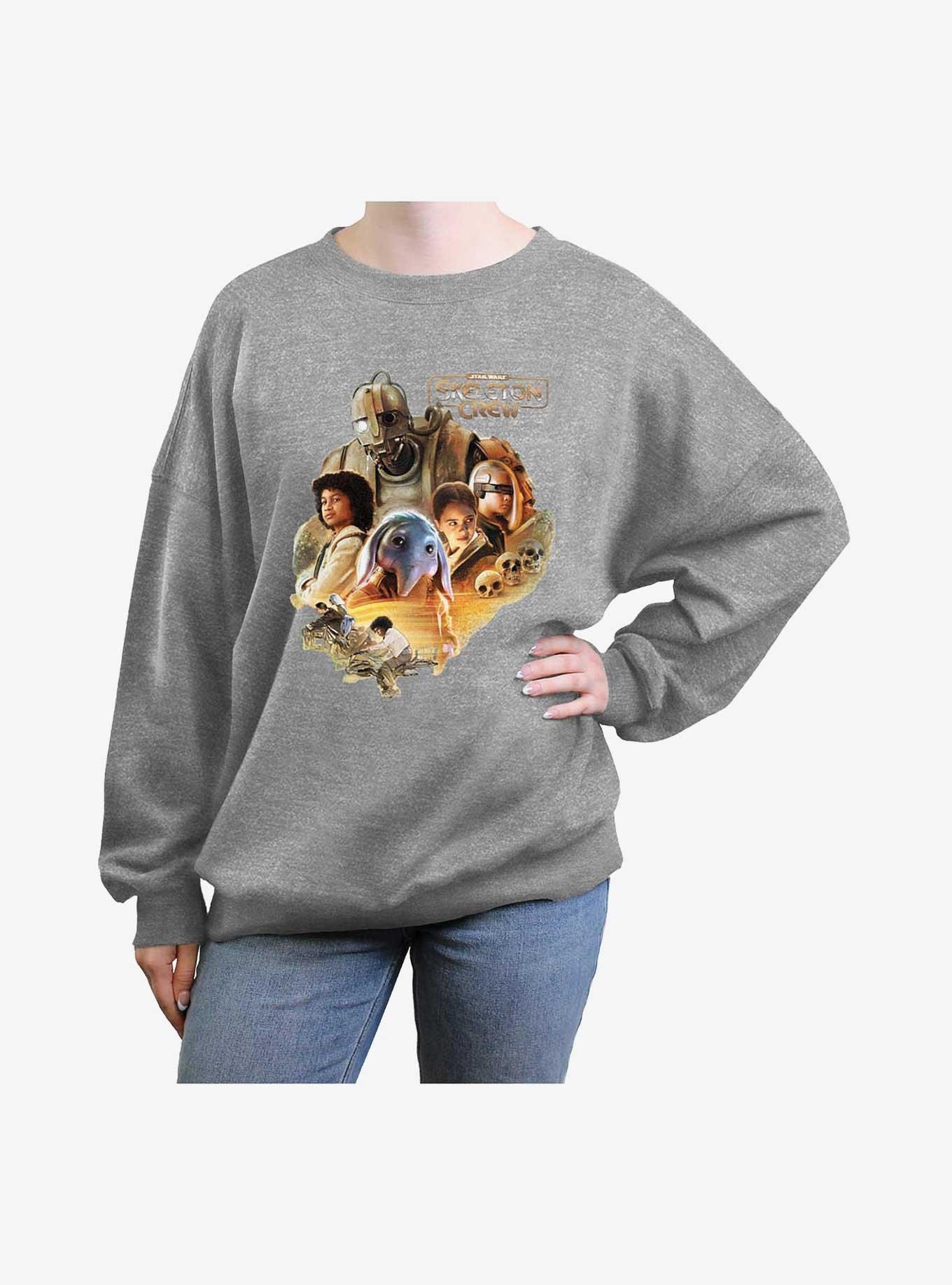 Skeleton Crew Cool Blue Crew Girls Oversized Sweatshirt