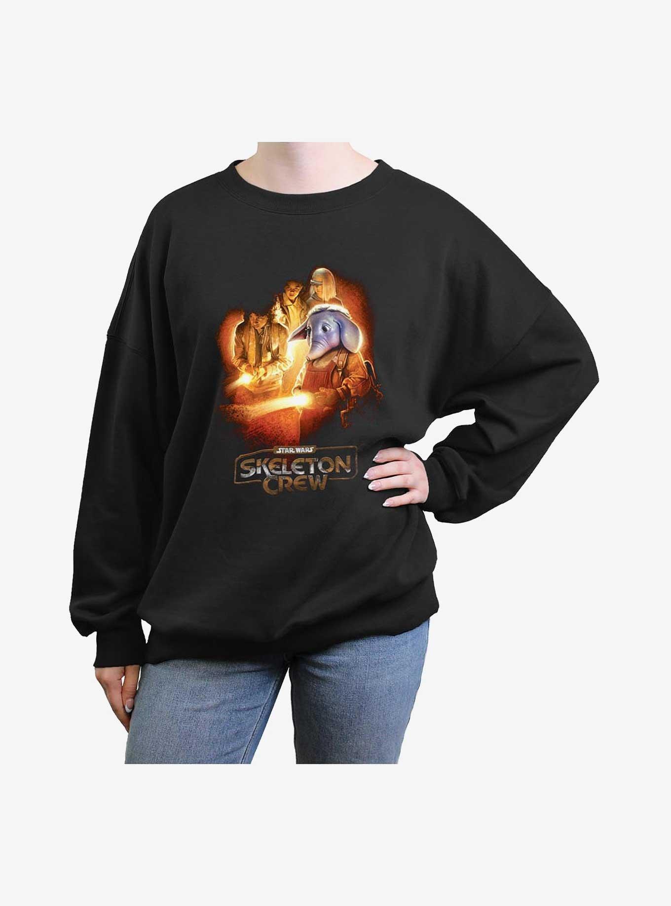 Skeleton Crew Elephant Light Vision Girls Oversized Sweatshirt, , hi-res