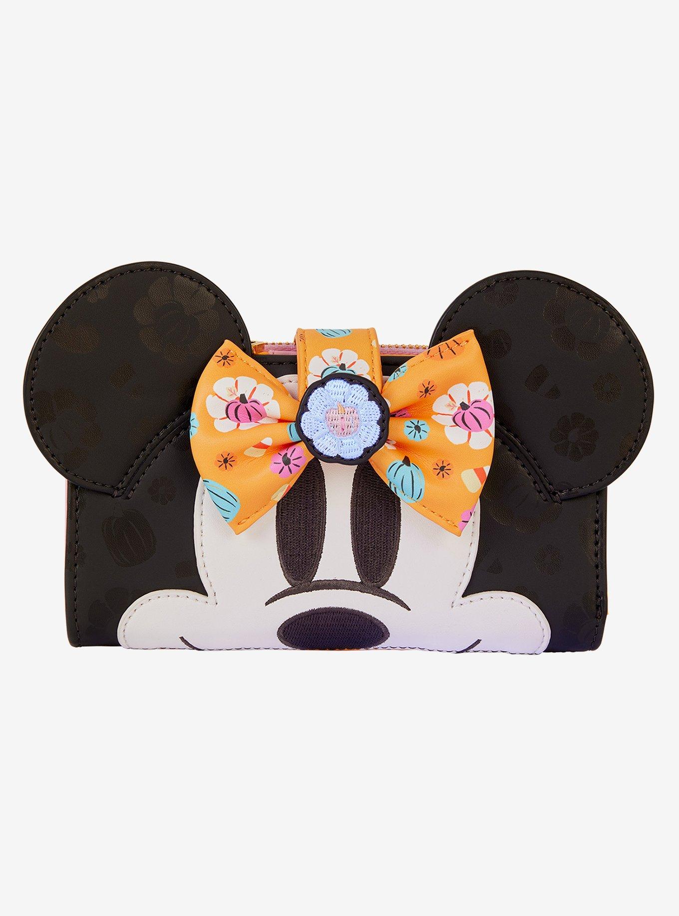 Loungefly Disney Minnie Mouse Floral Pumpkin Bow Wallet, , hi-res