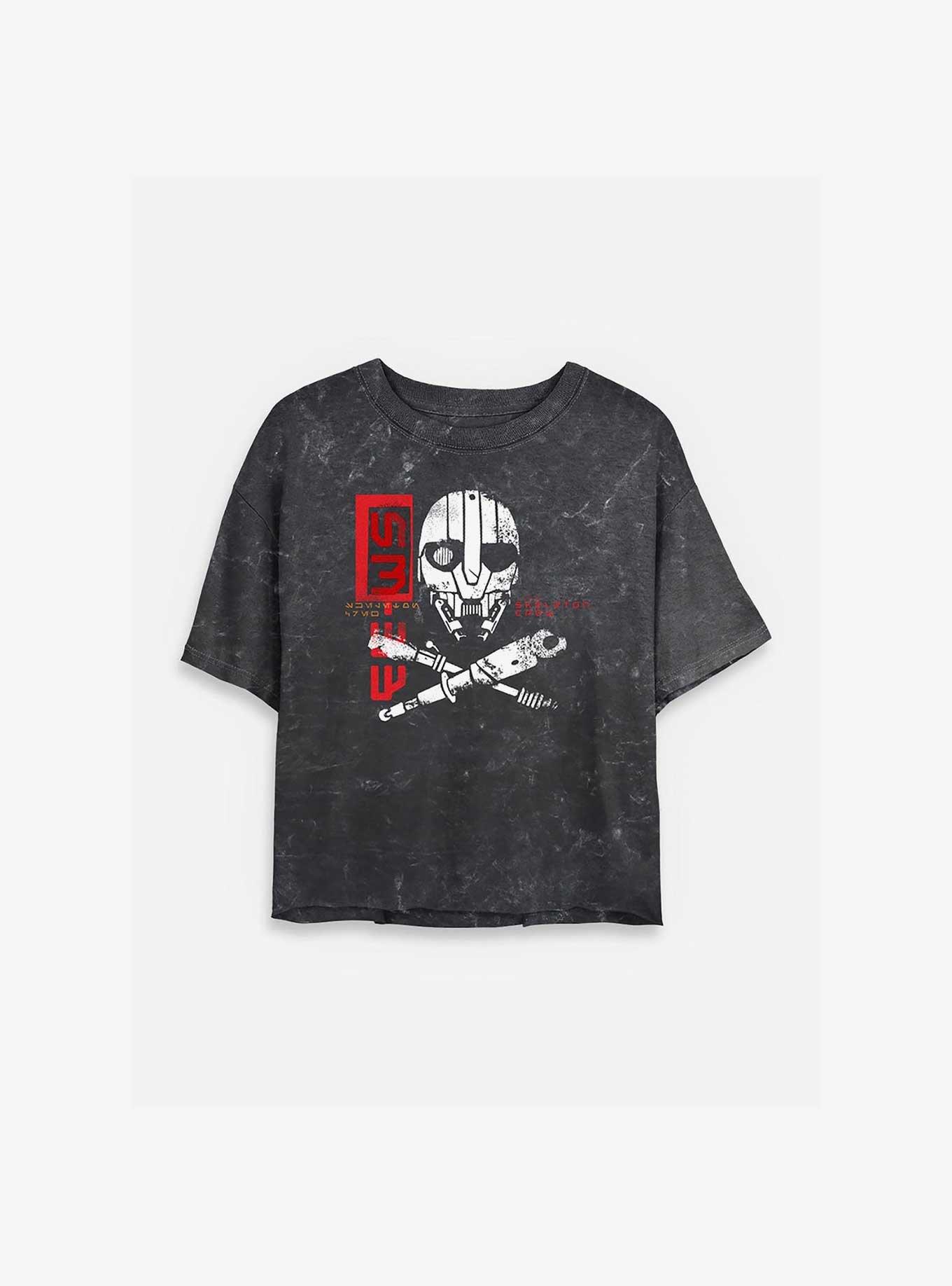 Skeleton Crew SM 33 Mineral Wash Womens Crop T-Shirt, , hi-res