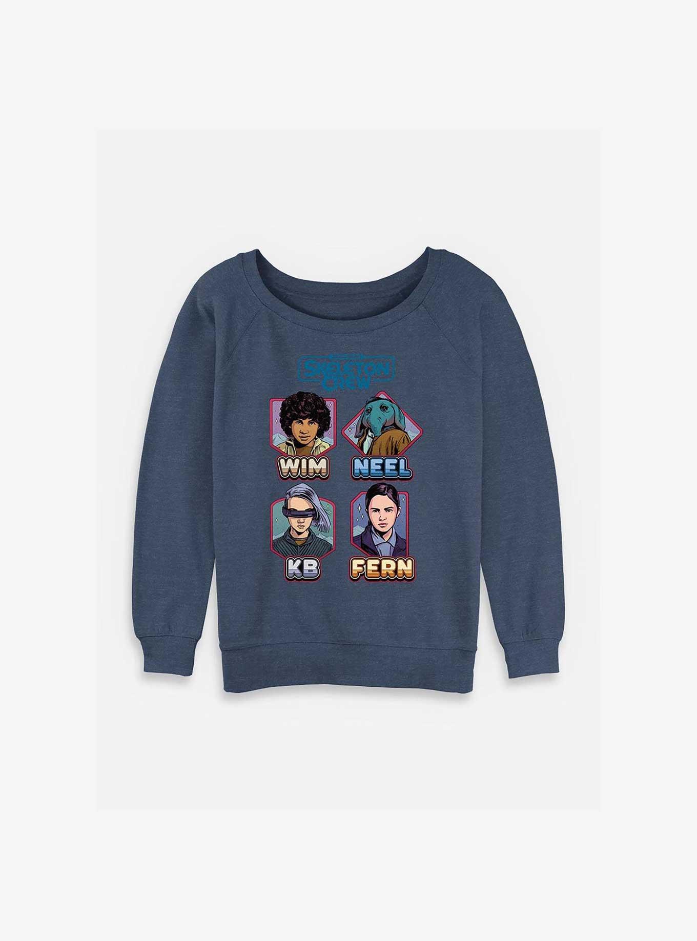 Skeleton Crew Names and Crew Womens Slouchy Sweatshirt, , hi-res