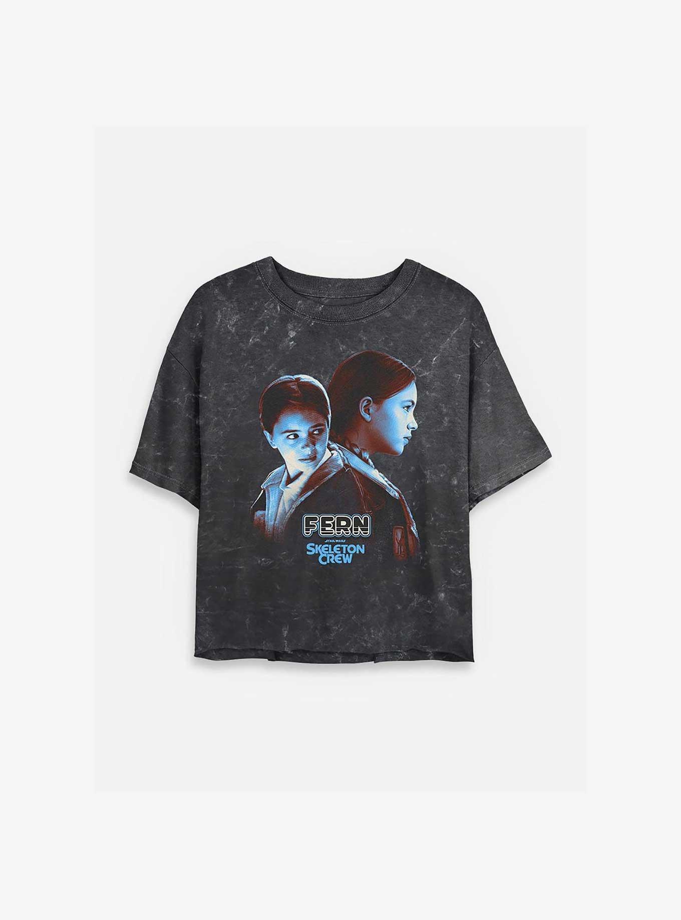 Skeleton Crew Fern Heroic Mineral Wash Womens Crop T-Shirt, , hi-res