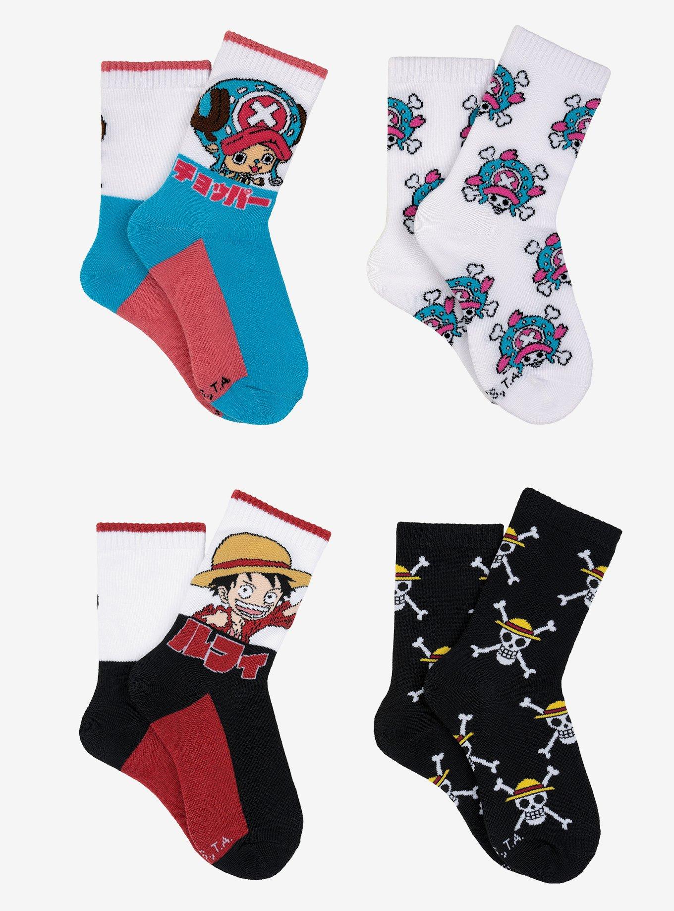 One Piece 4-pair Kids Crew Socks, , hi-res