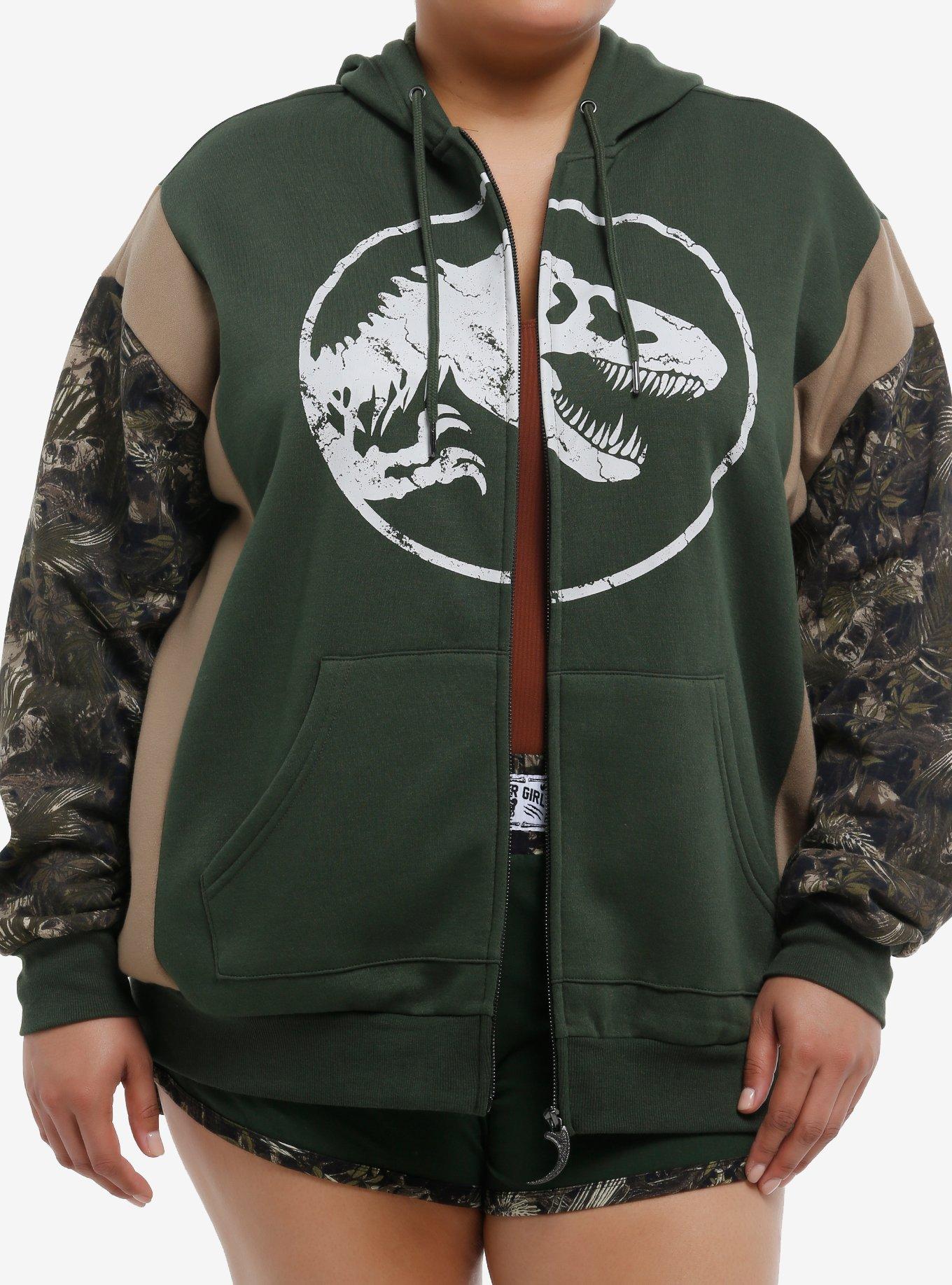 Her Universe Jurassic Park Clever Girl Camouflage Oversized Hoodie Plus Size, , hi-res