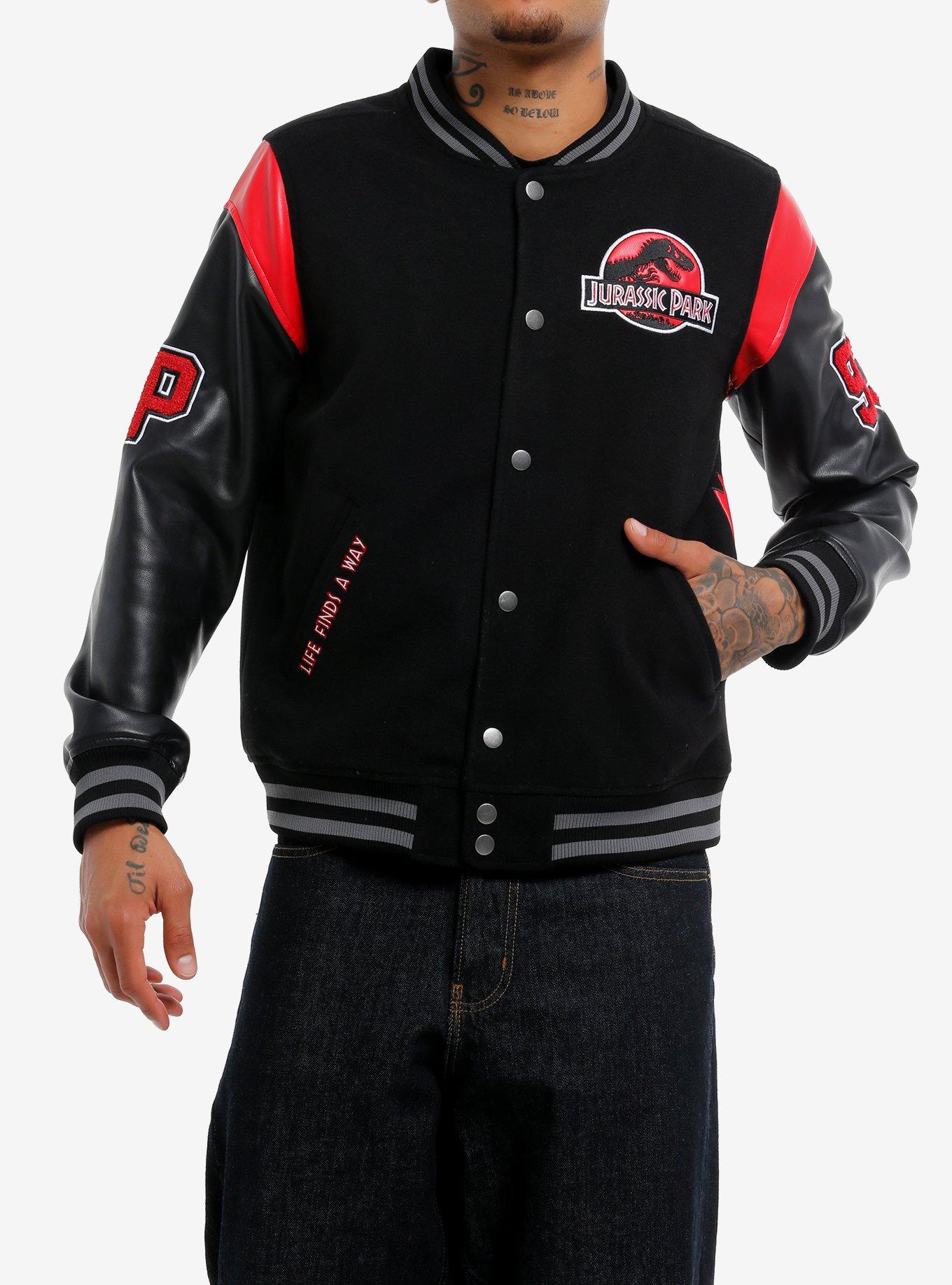 Our Universe Jurassic Park Logo Varsity Jacket, , hi-res