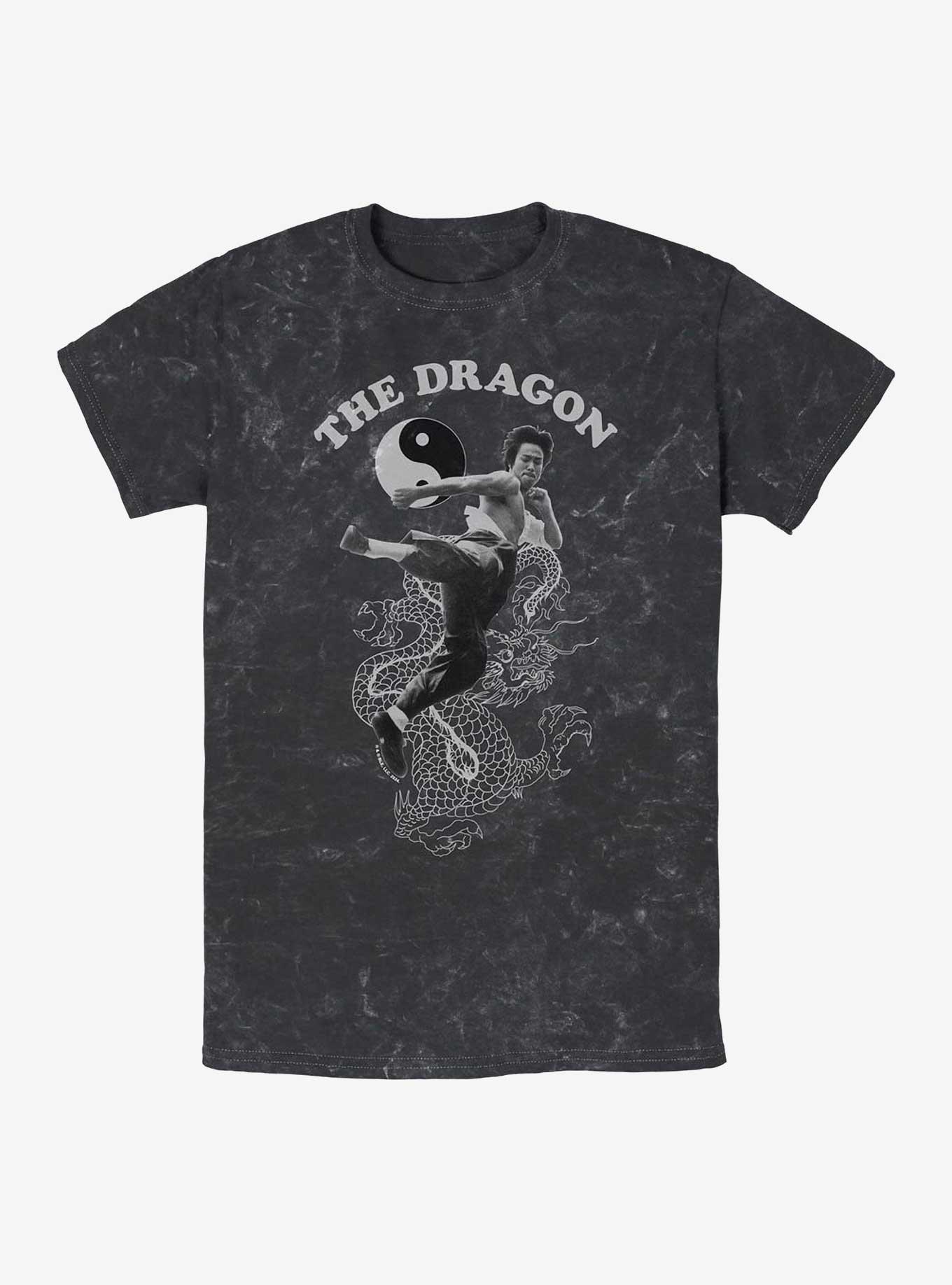 Bruce Lee Flying Dragon Mineral Wash T-Shirt, , hi-res