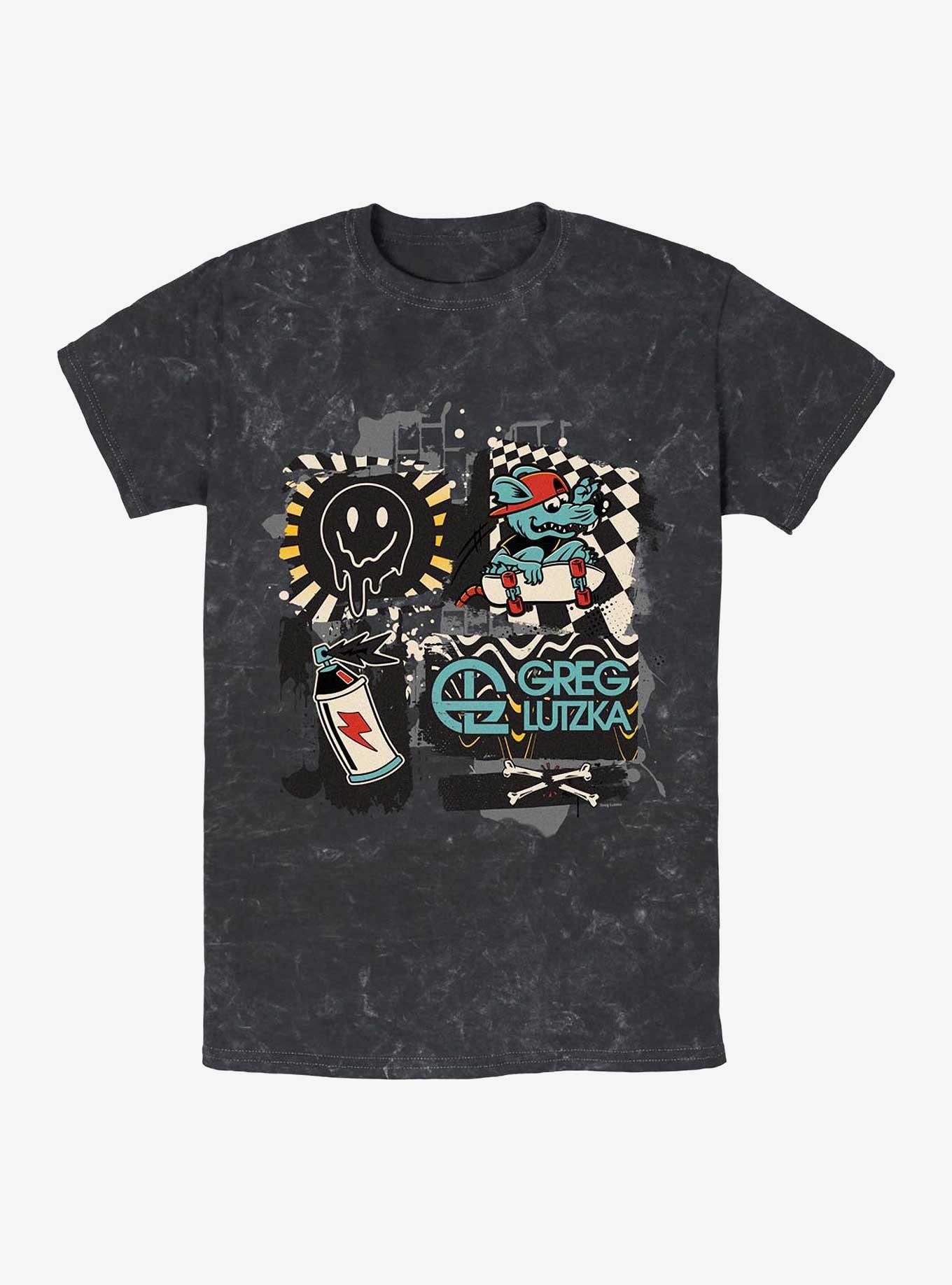 Greg Lutzka Skater Rat Graffiti Mineral Wash T-Shirt, , hi-res