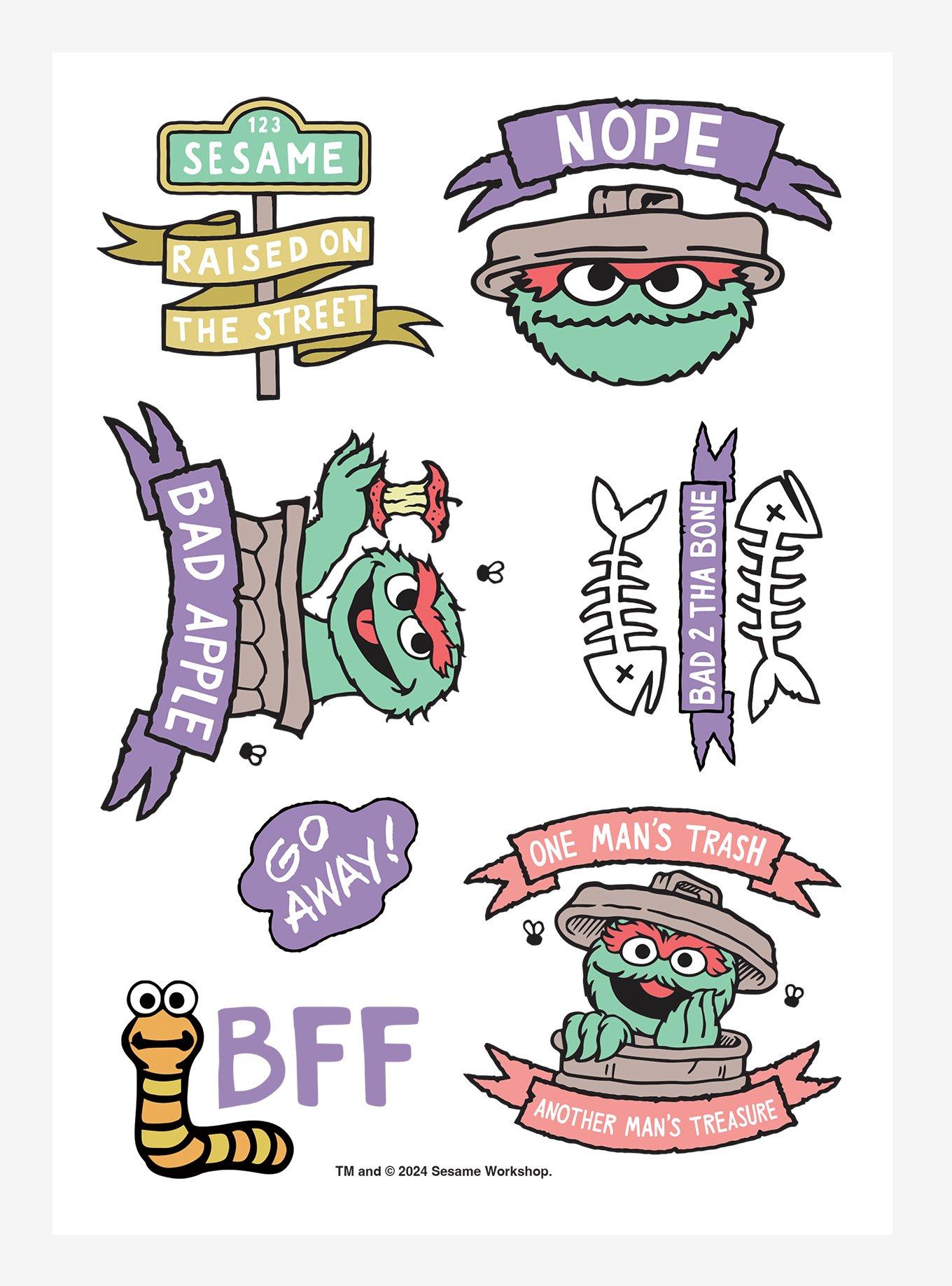 Sesame Street Oscar The Grouch Sticker Sheet, , hi-res