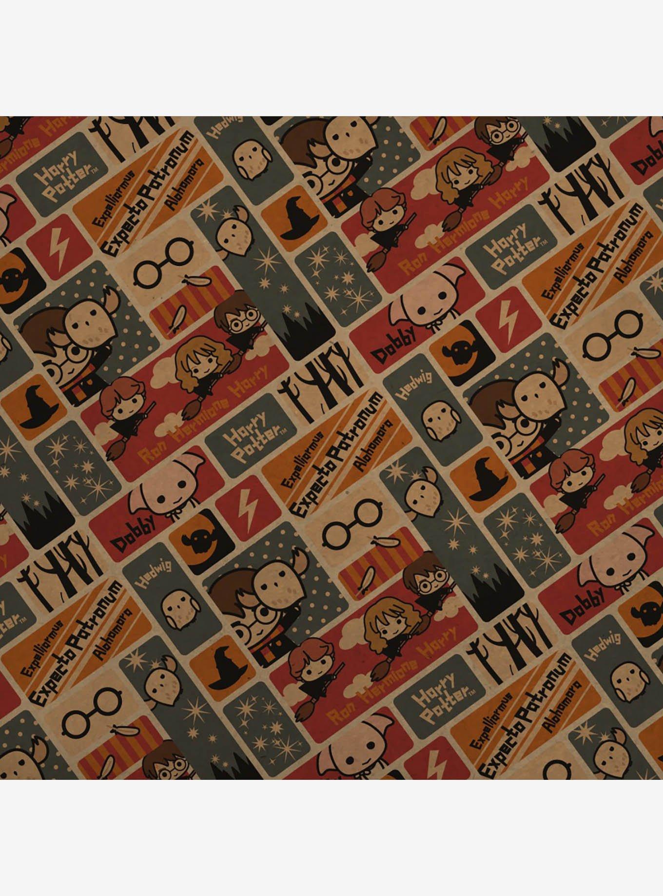 Harry Potter Cute Chibi Kraft Pattern Wrapping Paper, , hi-res