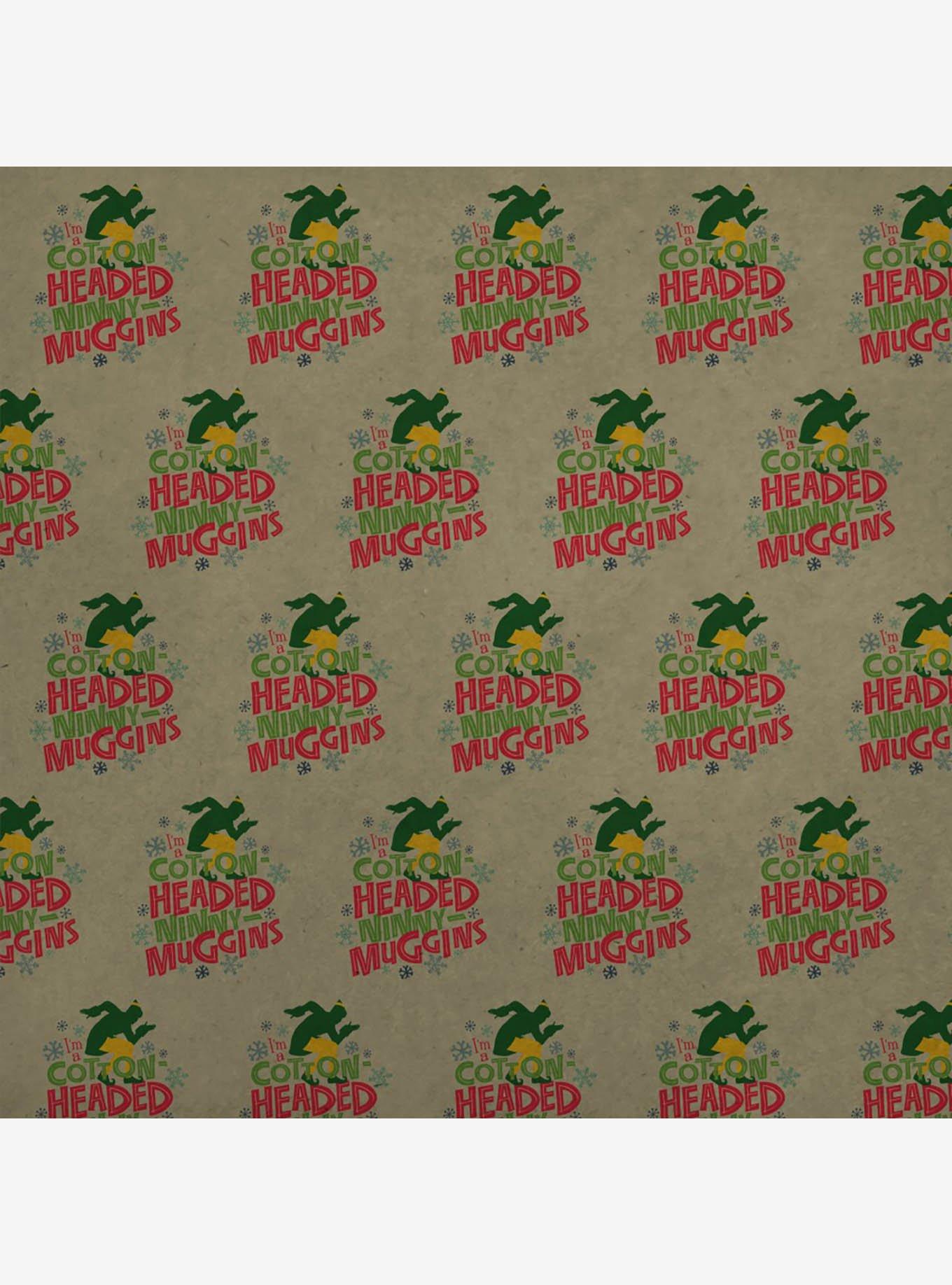 Elf Cotton Headed Ninny Muggins Kraft Wrapping Paper, , hi-res