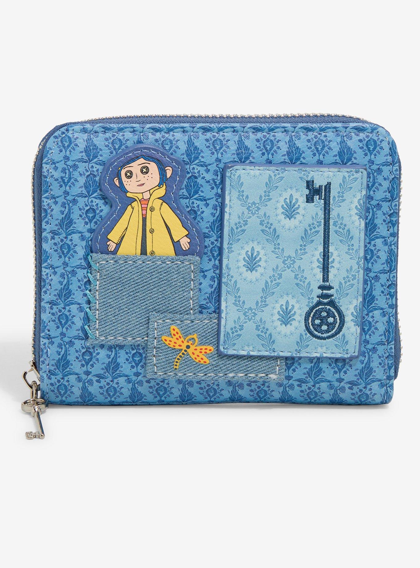 Coraline Patchwork Denim Accordion Wallet, , hi-res