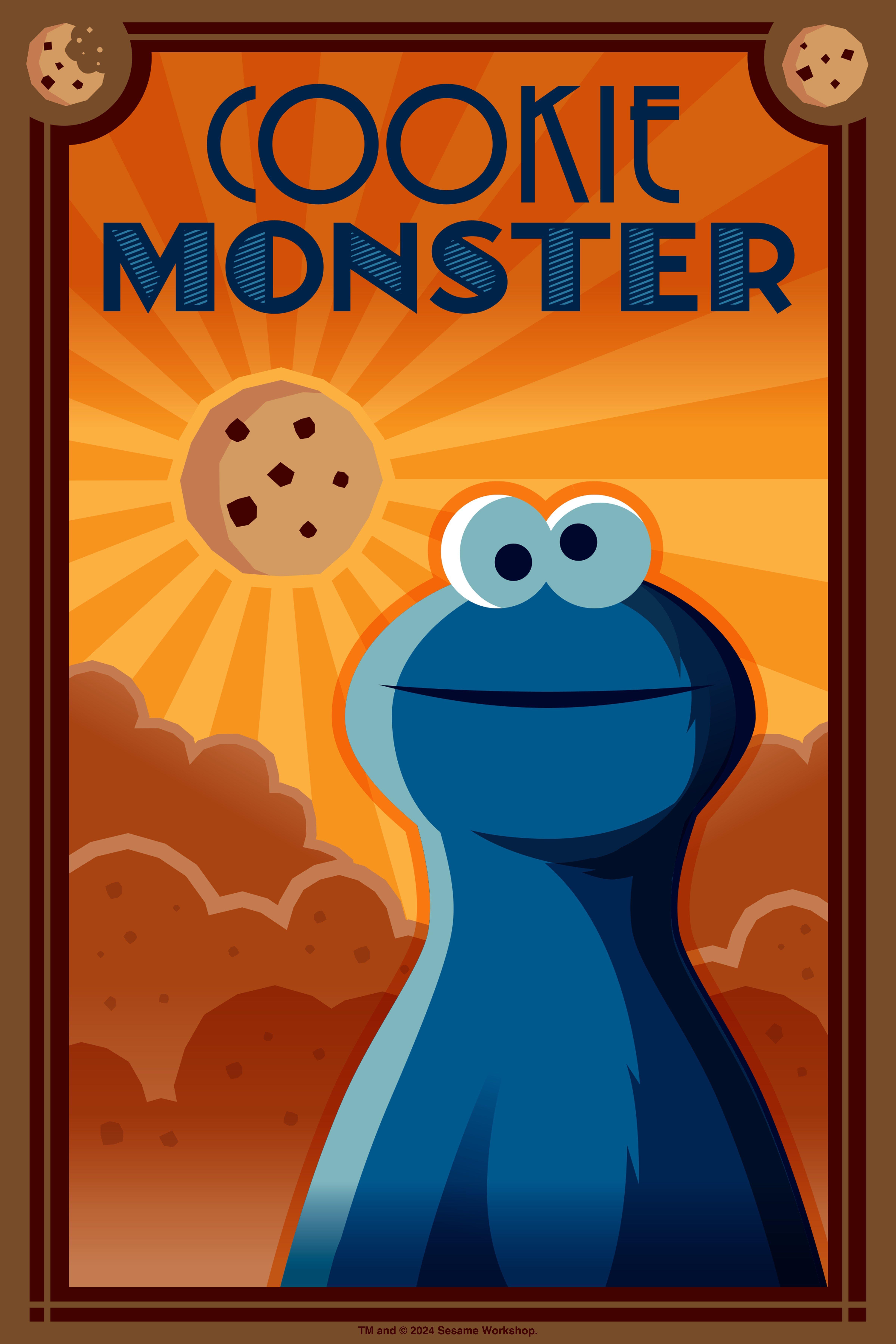 Sesame Street Cookie Monster Art Deco Poster, , hi-res