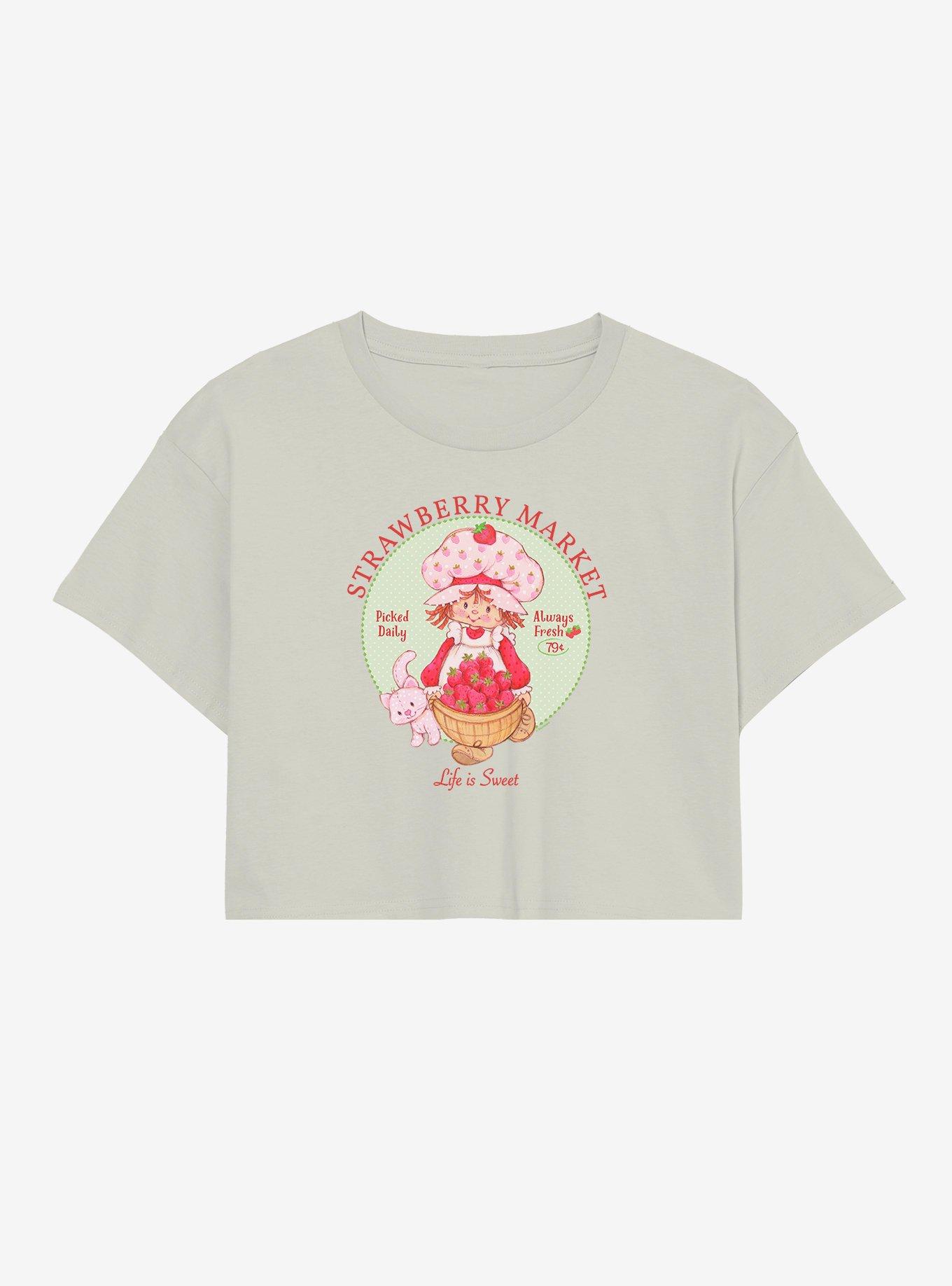 Strawberry Shortcake Strawberry Market Girls Crop T-Shirt, , hi-res