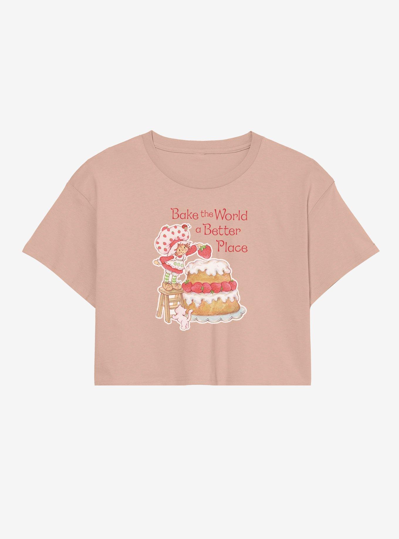 Strawberry Shortcake Bake The World A Better Place Girls Crop T-Shirt, , hi-res